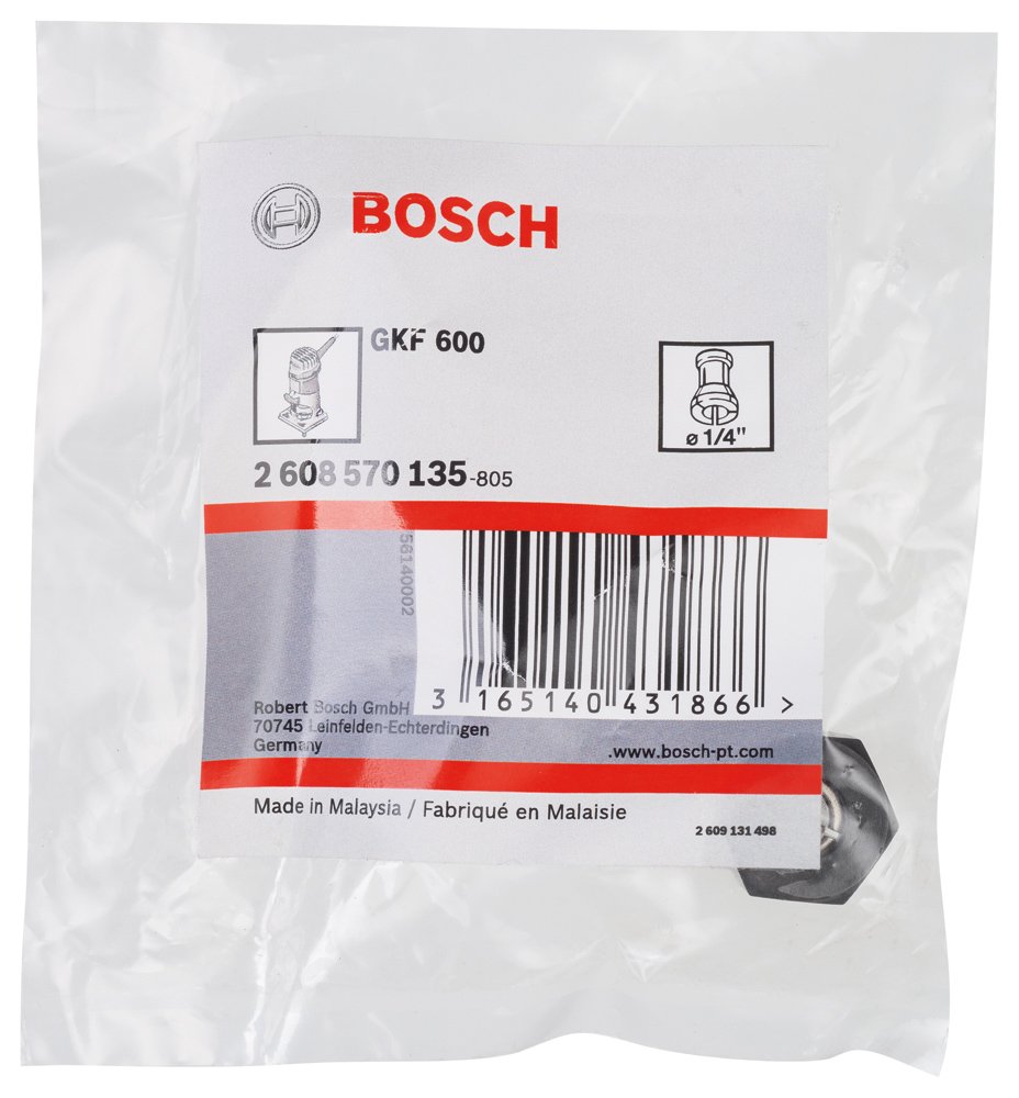 Bosch Professional 1/4'' Engarce para Fresadoras - Accesorio de Precisión para Trabajos de Carpintería y Bricolaje