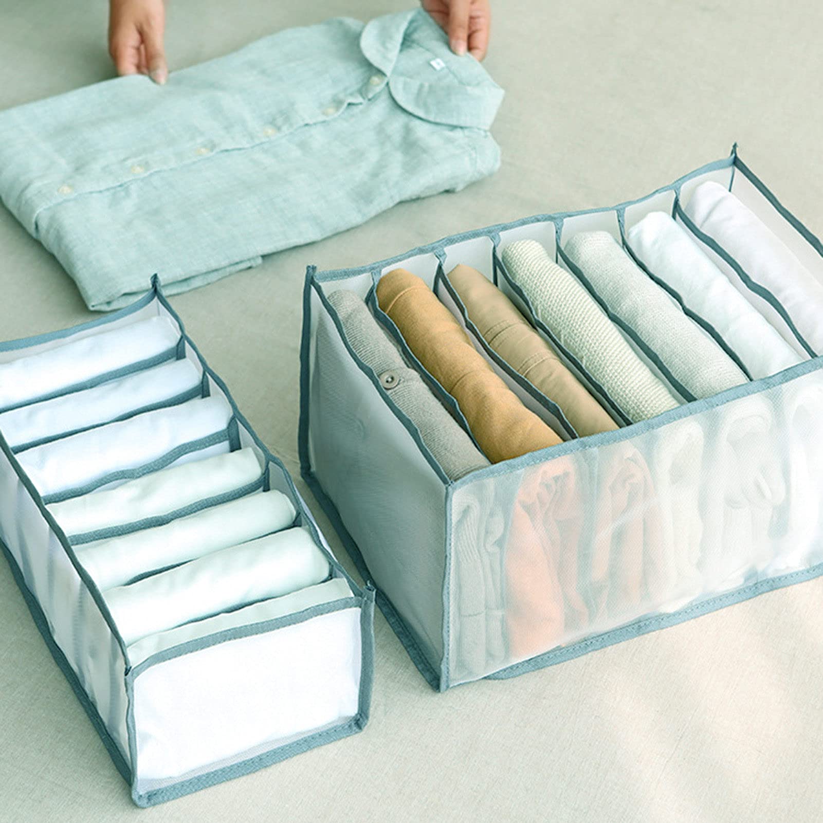 Multi-Compartment Clothes Organizer Box for Jeans, Socks & Underwear - Drawer Divider Storage Solution for Closet - Perfect Valentine's Day, Mother's Day, Christmas & Birthday Gift (White) - Ideal for Bedroom, Dorm & Travel Organization