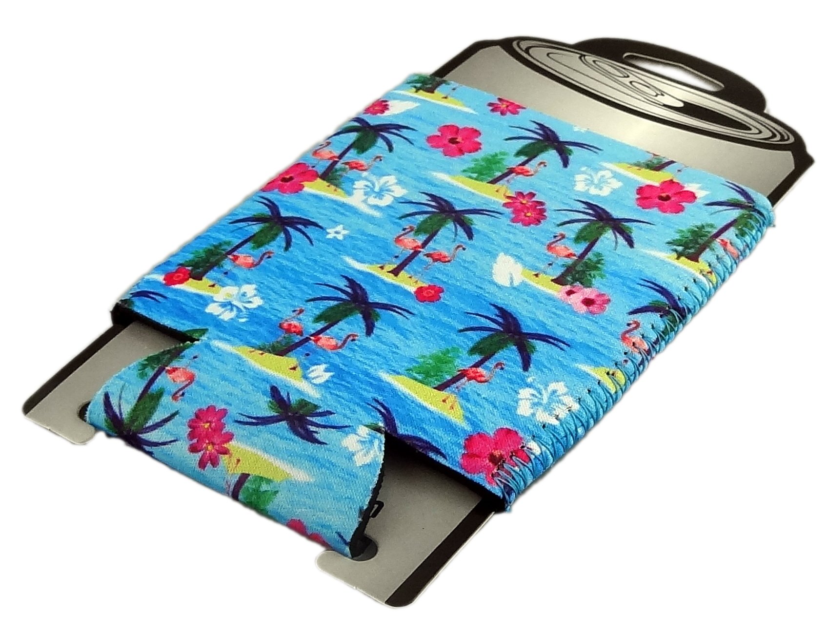 Funny Flamingo Collapsible Can Cooler - Neoprene Drink Insulator for Pool Parties