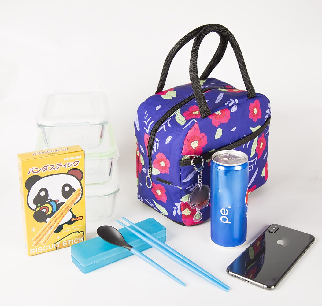 Maxer Insulated Lunch Bag for Women & Kids - Japanese Anime Design Thermal Lunch Cooler for School, Work & Picnics