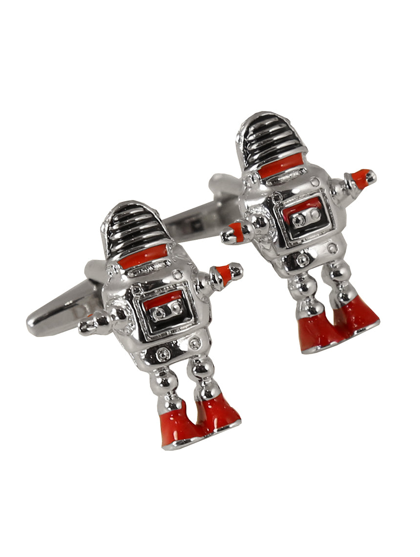 DÉCLIC Robot Cufflinks for Men - Stainless Steel Novelty Dress Shirt Accessories - Perfect for Weddings, Business Meetings & Formal Events