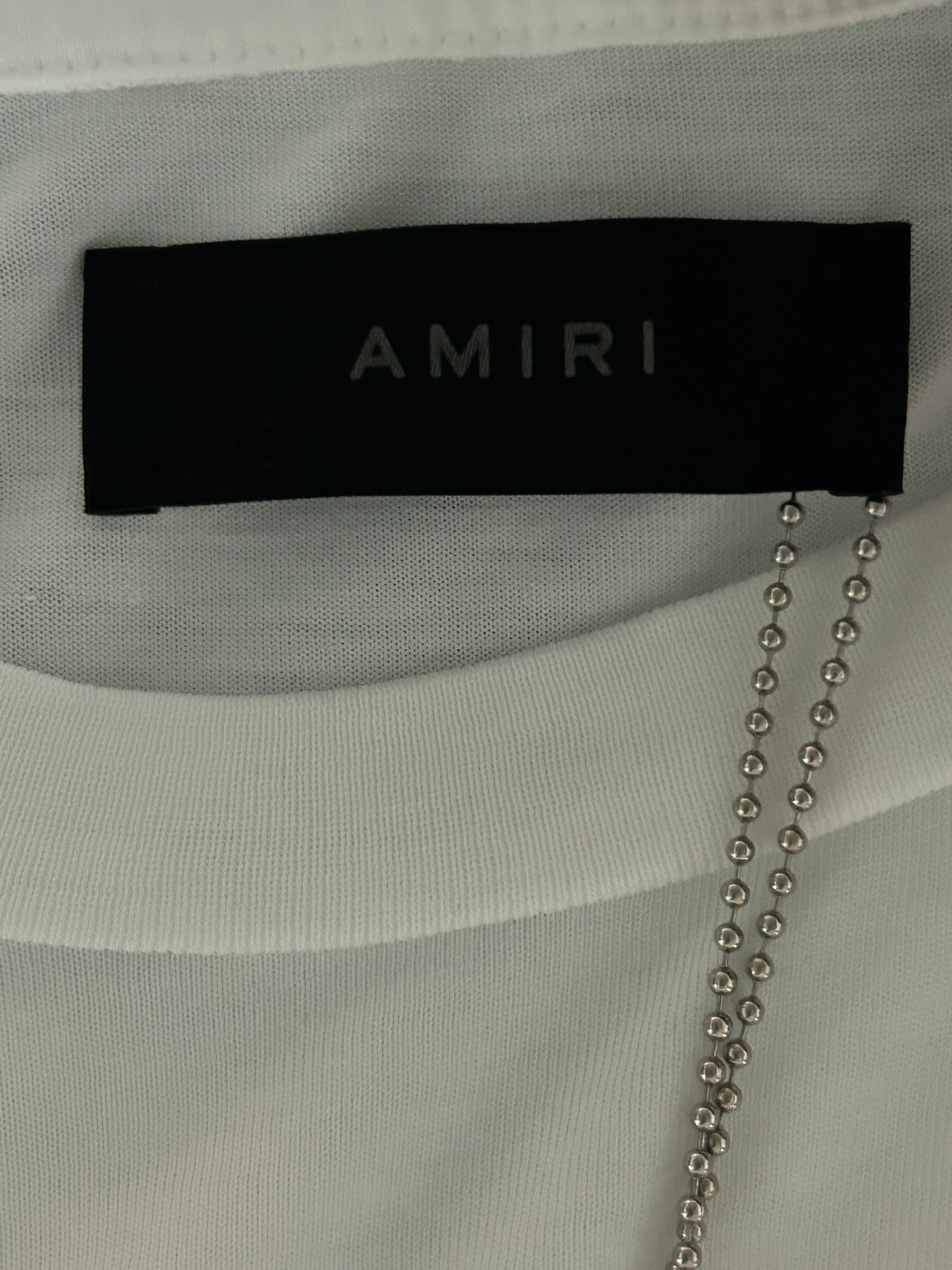 Amiri White & Red MA Paisley Logo T-Shirt for Men - Stylish Graphic Tee for Casual Wear, Street Fashion & Everyday Outfits