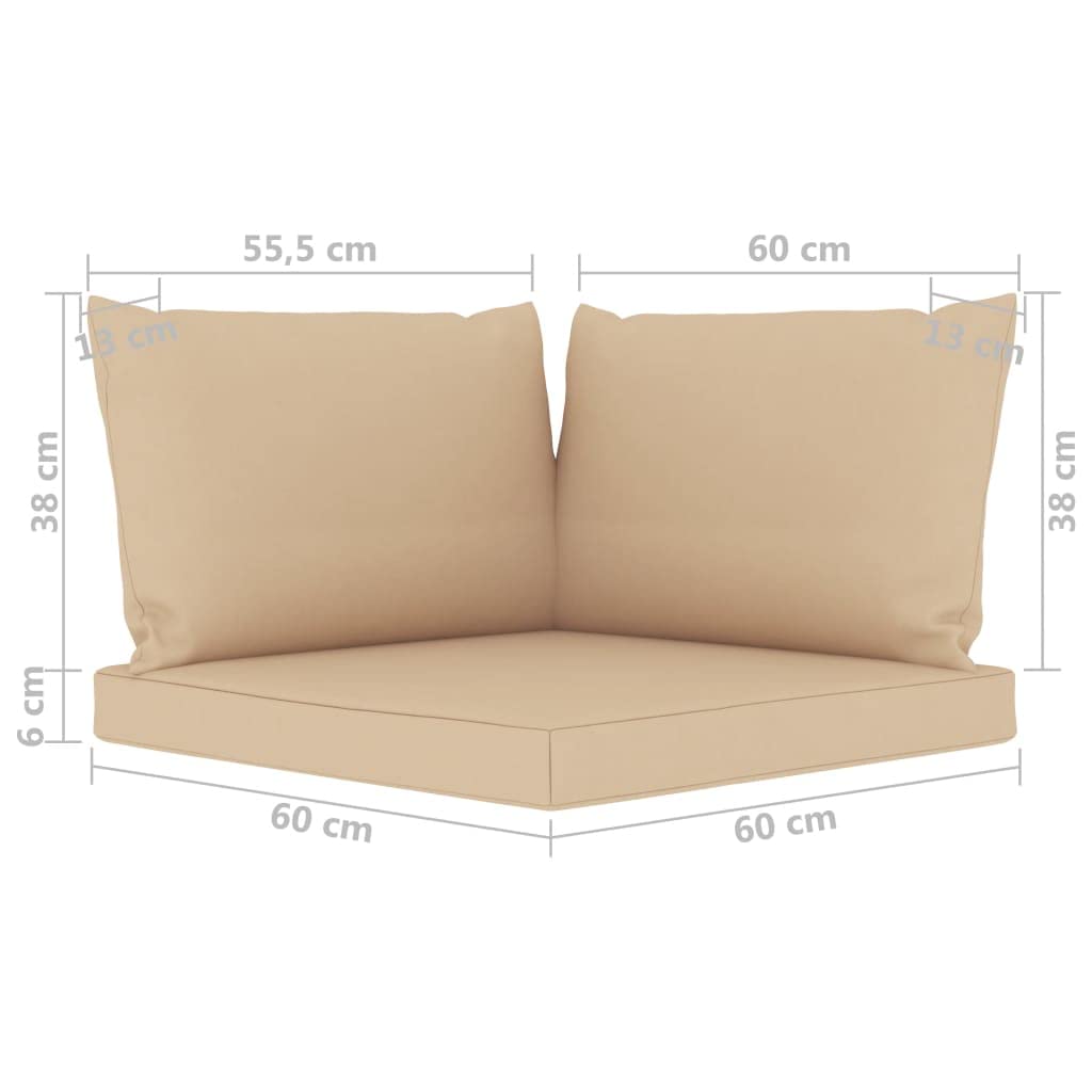 Premium 3-Piece Pallet Sofa Cushion Set - Waterproof Outdoor Patio Furniture Cushions for Chairs & Loungers - Soft Beige Fabric - Perfect for Backyard, Deck & Poolside Relaxation