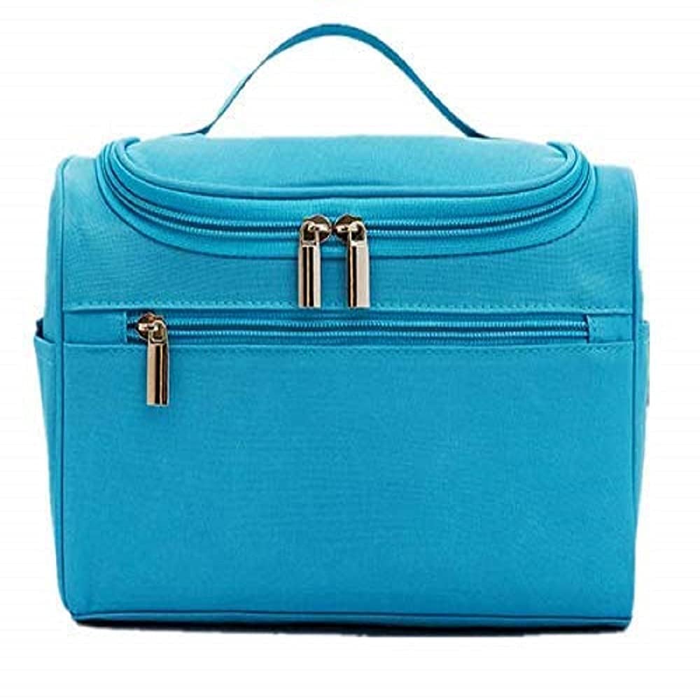 ONPRIX Travel Toiletry Bag with Hook - Waterproof Cosmetic Organizer for Women & Men, Portable Makeup Case for Bathroom, Gym, Camping & Air Travel (Sky Blue)