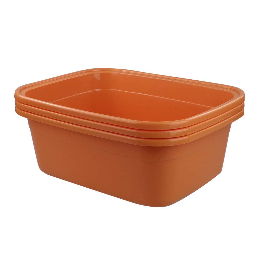 3-Pack 18 Quart Large Plastic Wash Basin Dish Pan - Multipurpose Utility Tub for Kitchen, Laundry, Camping & Pet Bathing (Heavy Duty Storage Container)