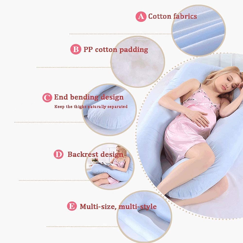 Premium Full Body Pregnancy Pillow - Maternity & Nursing Support Pillow with Washable Cotton Cover (80x145cm) for Comfort During Sleep, Breastfeeding & Relaxation