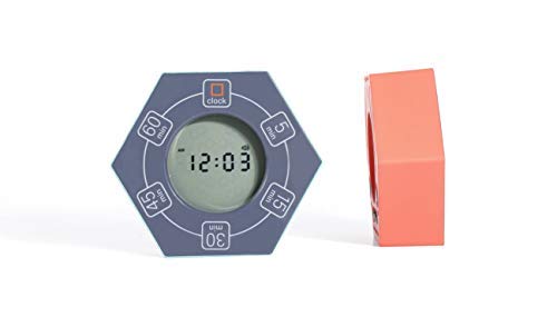 Digital Timer with Clock - 5/15/30/45/60 Minute Countdown Timer for Home, Office & Kitchen | Easy Time Management Tool (Cyan) | Perfect for Cooking, Studying, Workouts & Productivity