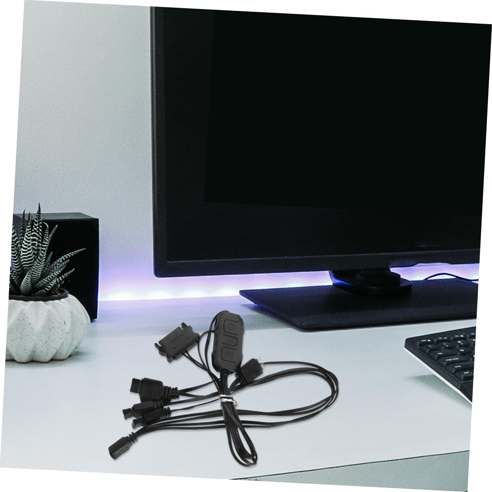 OSALADI 3-Pack RGB Lighting Controller Kit for PC - Includes Strip/Fan Controller, Software, Adapter & Remote | Desktop Computer RGB Lighting System for Gaming Setup & Home Decoration