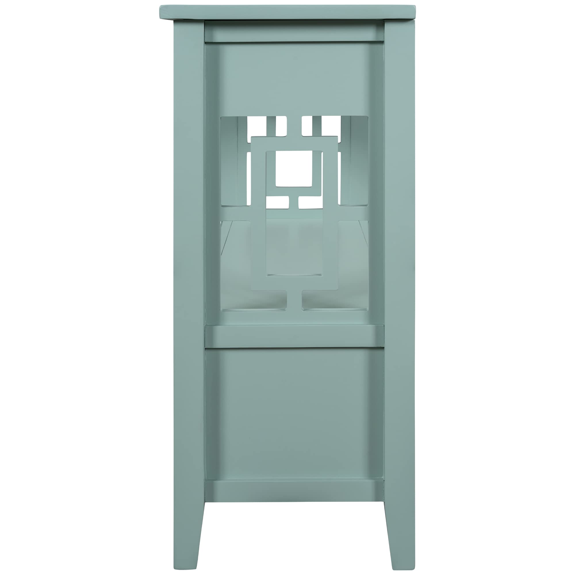 Quarte Retro Style Console Table - Entryway Hallway Sofa Table with 4 Drawers & 1 Shelf, Thick Wood Accent Side Table for Living Room, Bedroom - Easy Assembly (Green) | Perfect for Small Spaces, Apartment Decor & Home Organization