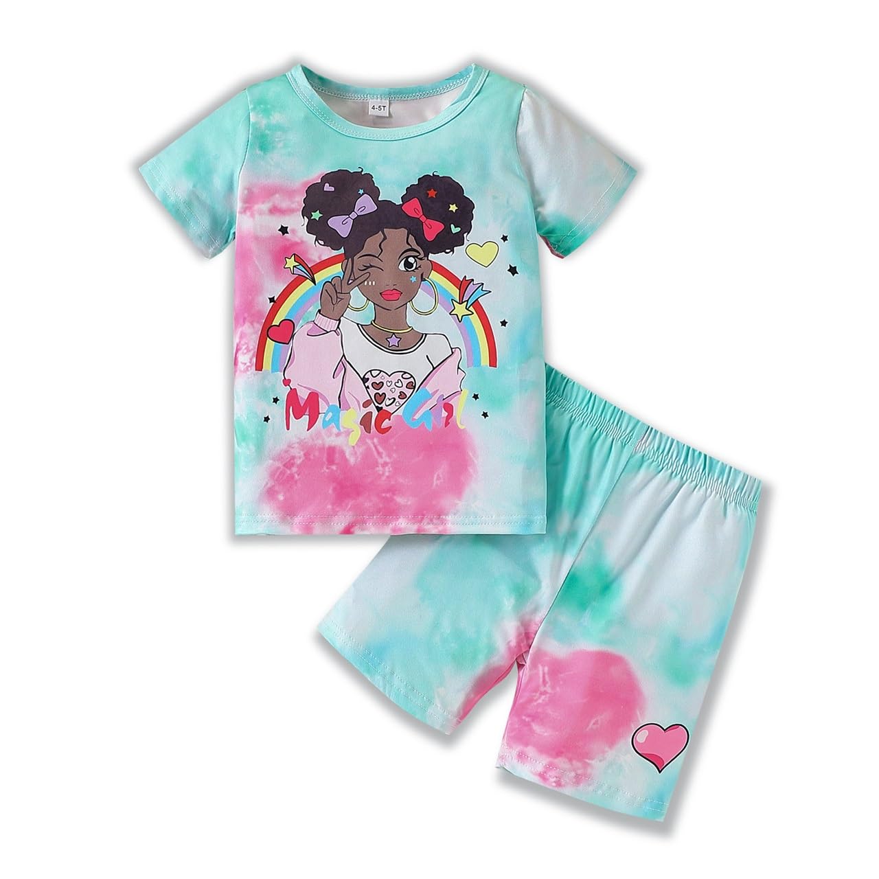 Girls Summer Outfits Set - Cute Short Sleeve Graphic Tee & Shorts Toddler Clothes | Perfect for Playdates, Beach Trips & Summer Adventures