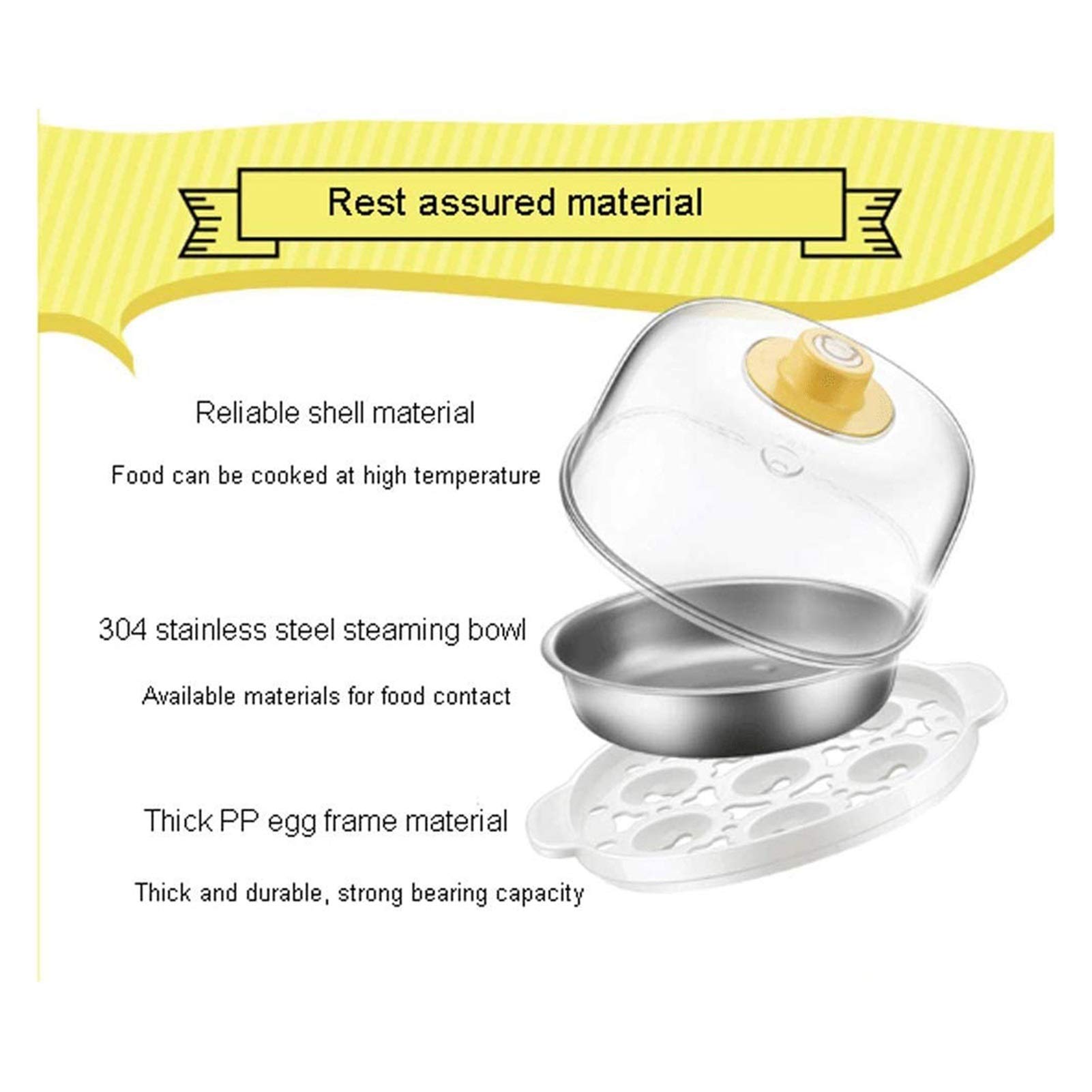 2 in 1 Electric Egg Cooker & Vegetable Steamer - Fast 14 Egg Boiler Maker with Hard/Soft Boiled, Poaching & Omelet Trays - Perfect for Breakfast Meal Prep, Keto Diet & Healthy Cooking