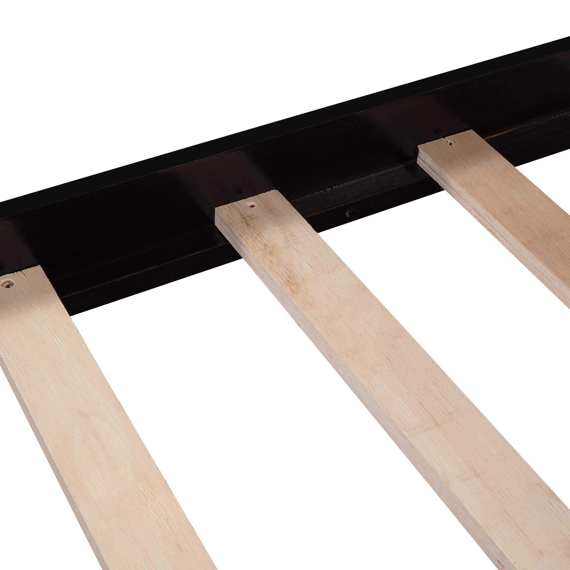 Merax Twin Size Platform Bed Frame with Headboard & Footboard - Wood Slat Support, No Box Spring Needed - Espresso Finish - Perfect for Small Bedrooms, Guest Rooms & Dorm Rooms