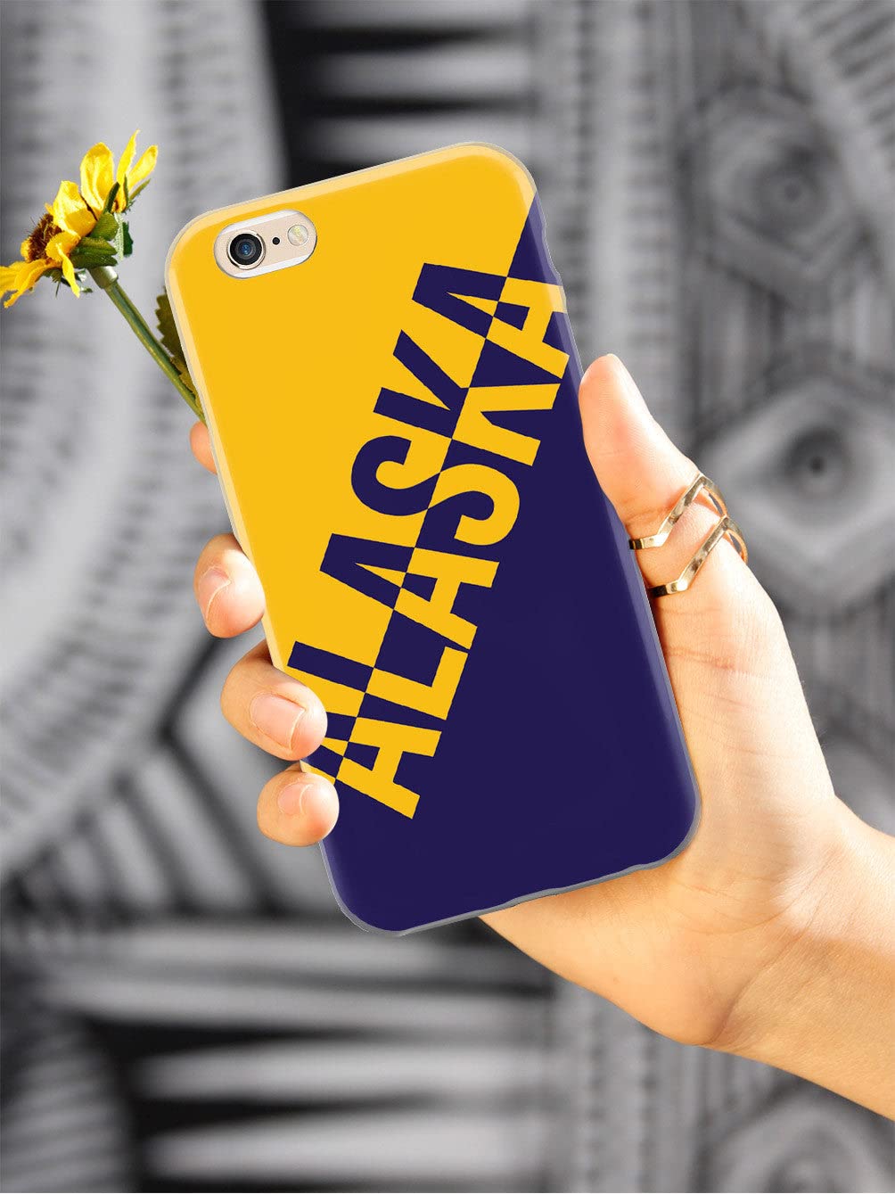 3D Textured iPhone 15 Case with Rubber Bumper - Protective Cover for Apple iPhone 15 - Alaska State Pride Design - Perfect for Outdoor Adventures & Daily Protection