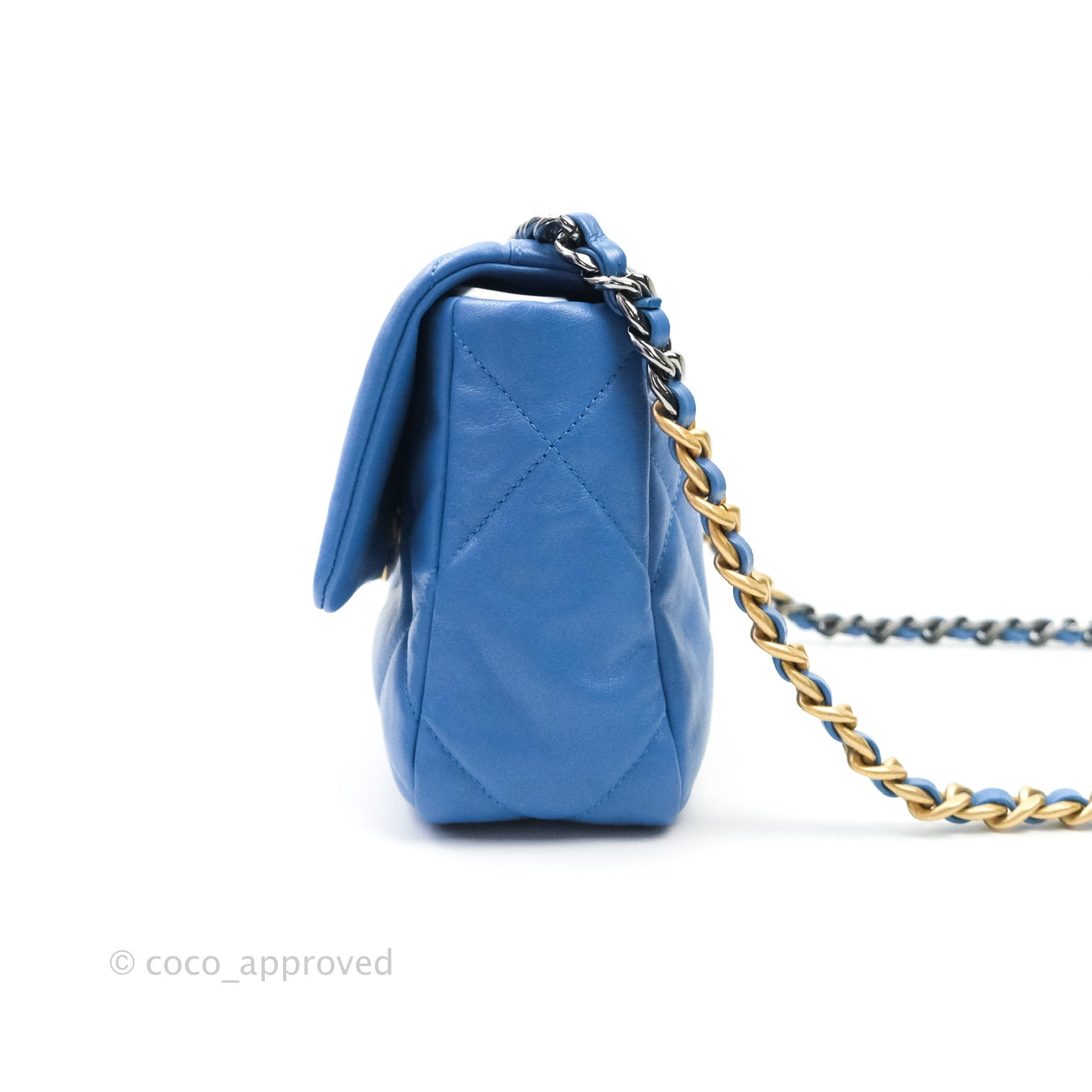 Chanel 19 Small Handbag in Blue with Mixed Hardware - Luxury Crossbody Bag for Women, Perfect for Date Night & Evening Events