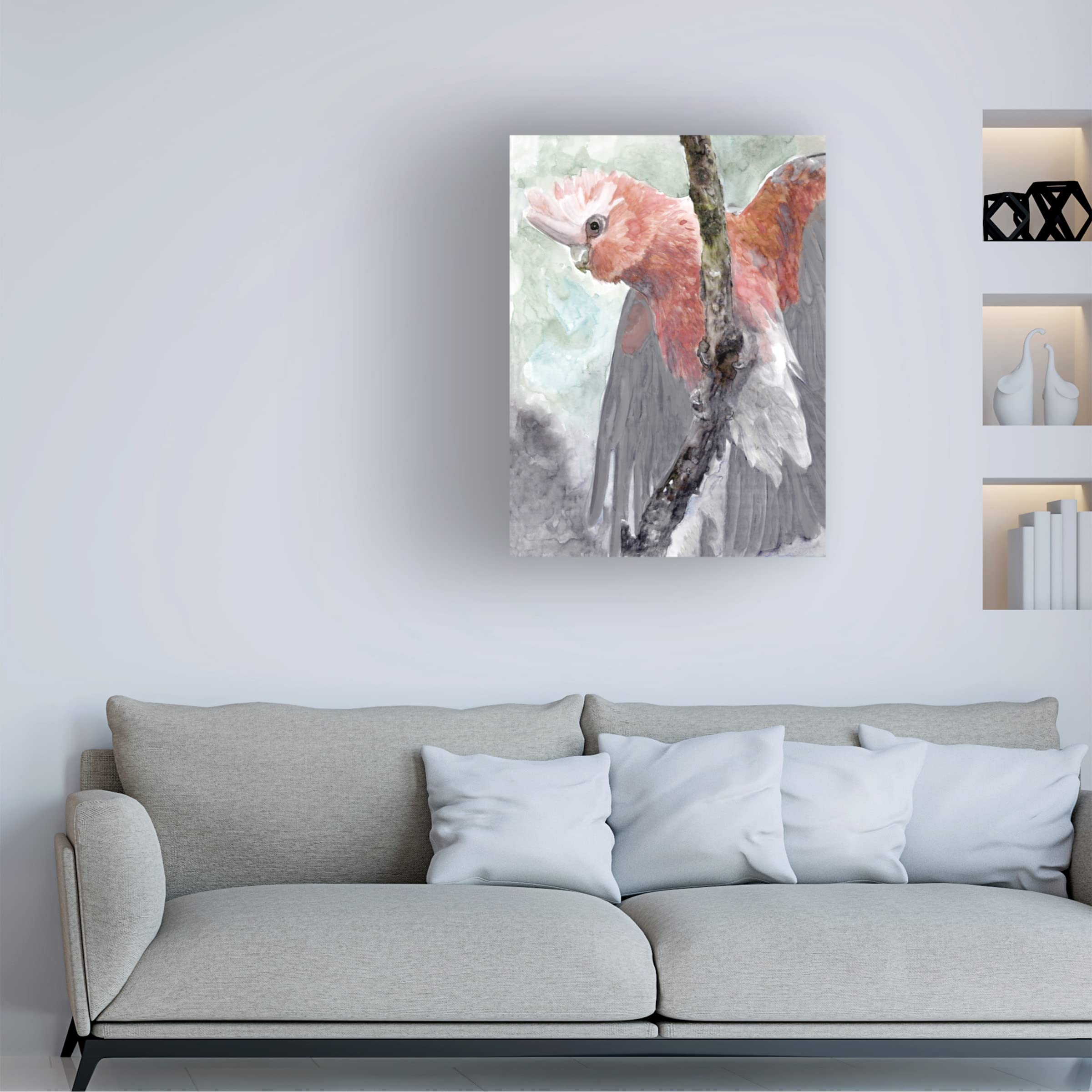 Trademark Fine Art 'Tropic Parrot II' Canvas Wall Art Print by Stellar Design Studio - Vibrant Tropical Bird Painting for Living Room, Bedroom & Office Decor