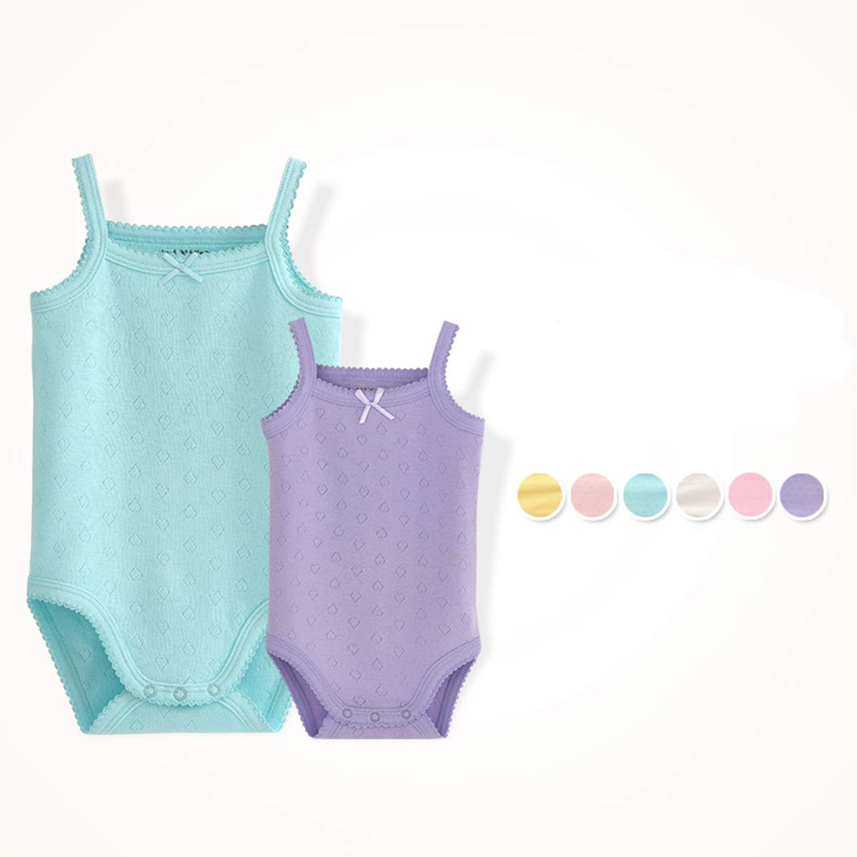 Baby Girls Spaghetti Strap Bodysuit - Sleeveless Cotton Tank Top Onesie Set (3-Pack) | Soft Summer Outfits for Newborns & Infants | Perfect for Playdates, Beach Trips & Family Photos