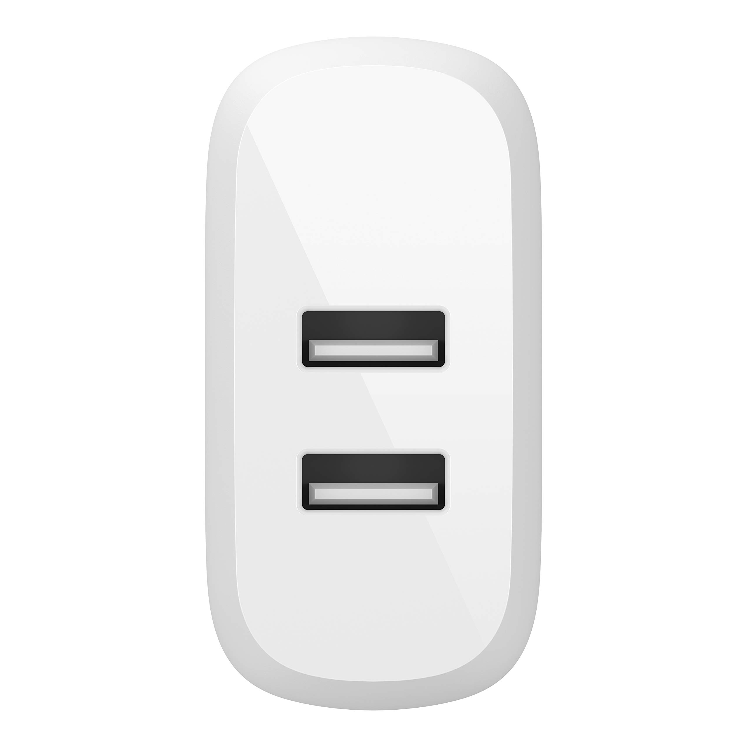 Belkin 24W Dual Port USB Wall Charger with Micro USB Cable - Fast Charging for iPhone, Power Bank, Wireless Headphones & Smartphones - Perfect for Travel, Office & Home Use