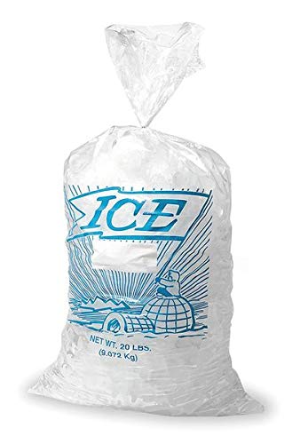 1000 Pack Printed Ice Bags - Standard Open Top Design for Party Drinks, Commercial Use & Food Storage | Perfect for Restaurants, Bars, Catering & Events