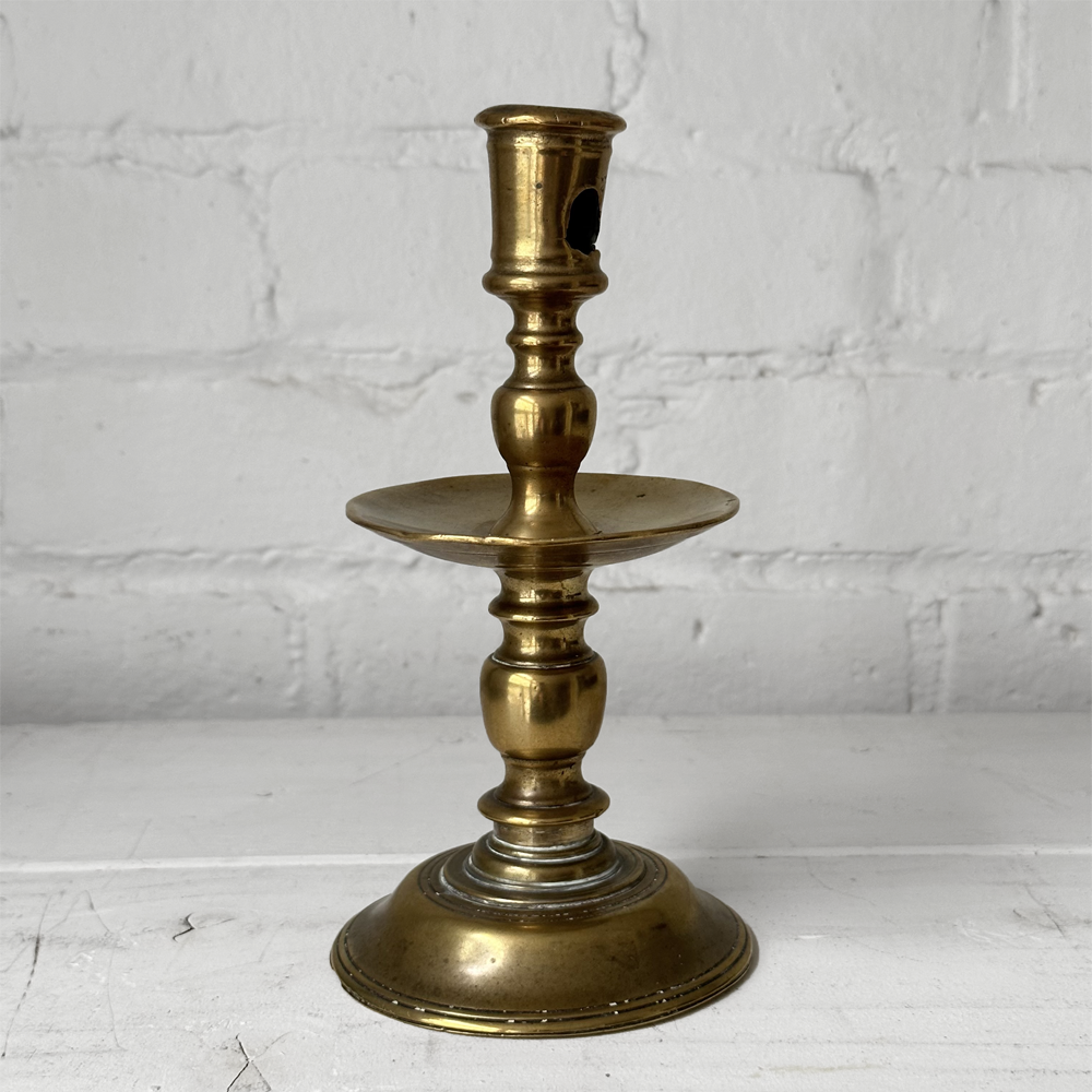 17th Century Heemskerk Brass Candlestick - Antique Dutch Candle Holder for Home Decor, Dining Table Centerpiece & Historical Reenactments