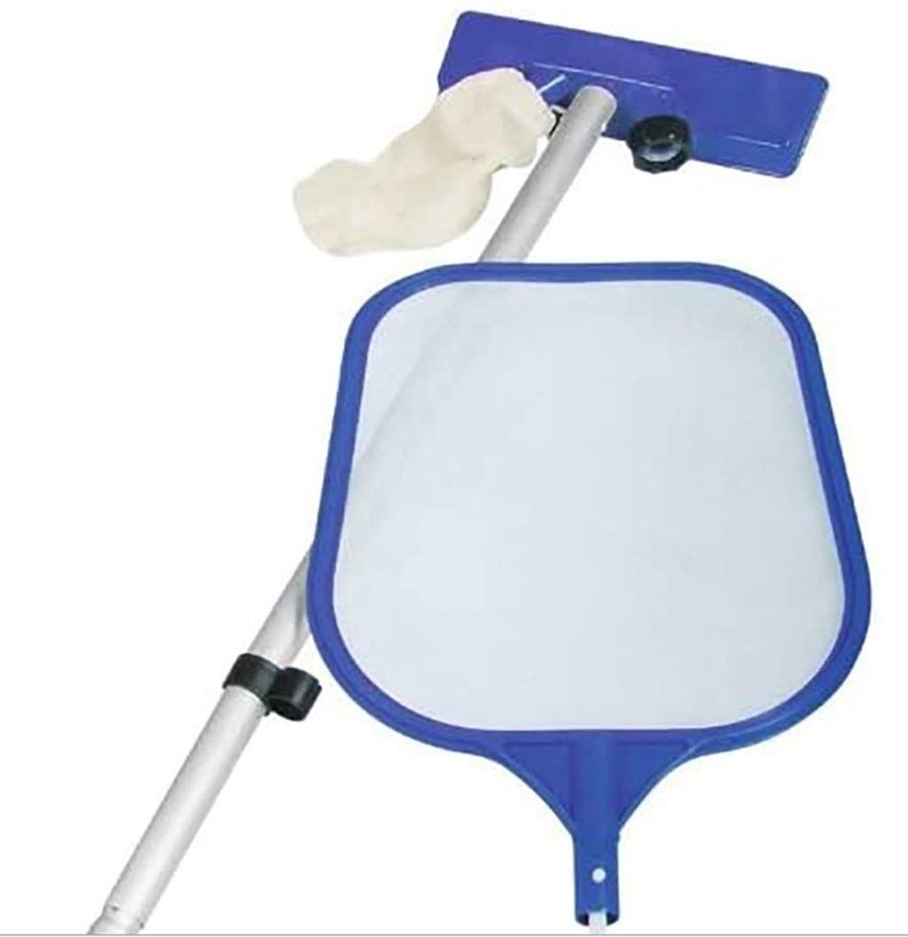 **Premium Pool Cleaning Kit with Brush, Leaf Skimmer & Telescopic Pole - Heavy-Duty Pool Maintenance Tools for Removing Leaves & Debris - Perfect for In-Ground & Above Ground Pools**