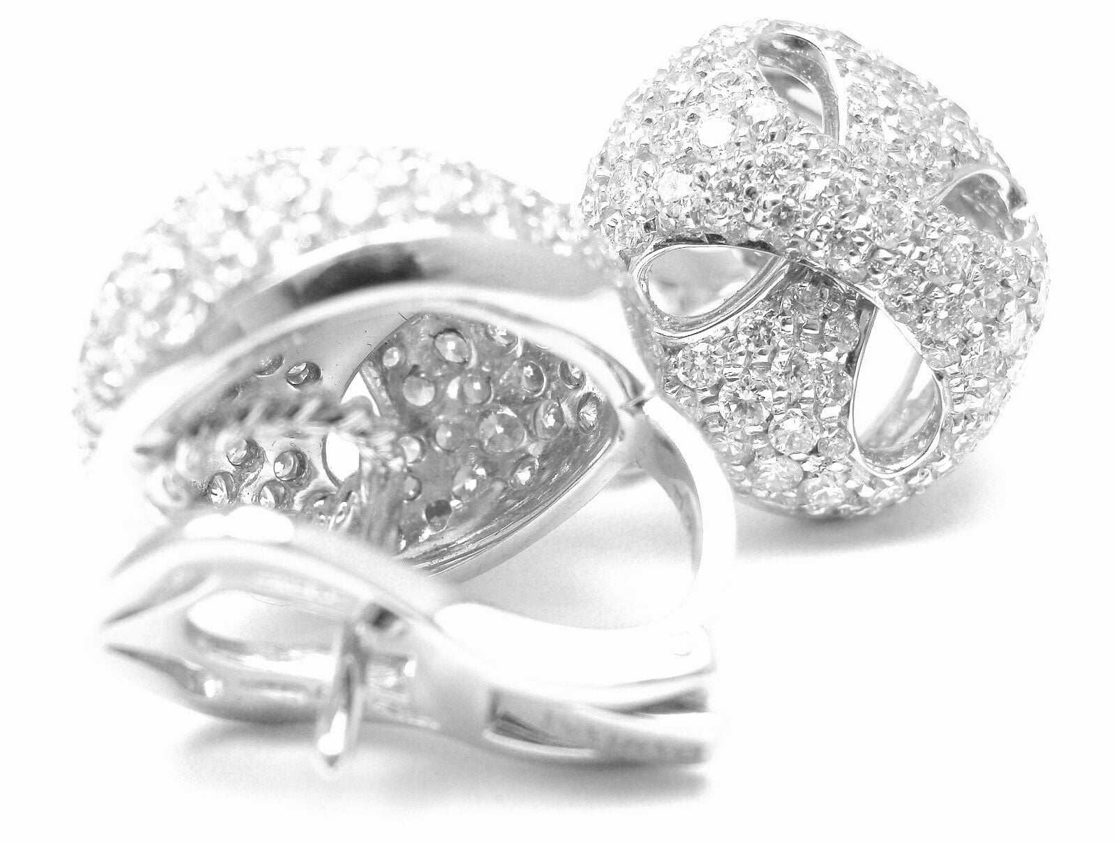 Authentic Damiani 18k White Gold 3.03 Carat Diamond Stud Earrings for Women - Luxury Jewelry Gift for Anniversary, Wedding & Special Occasions