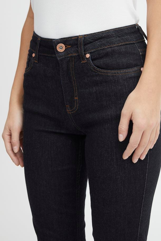 Emma Dark Unwashed High Waisted Straight Leg Jeans for Women - Comfortable Stretch Denim Pants for Casual Wear & Everyday Outfits