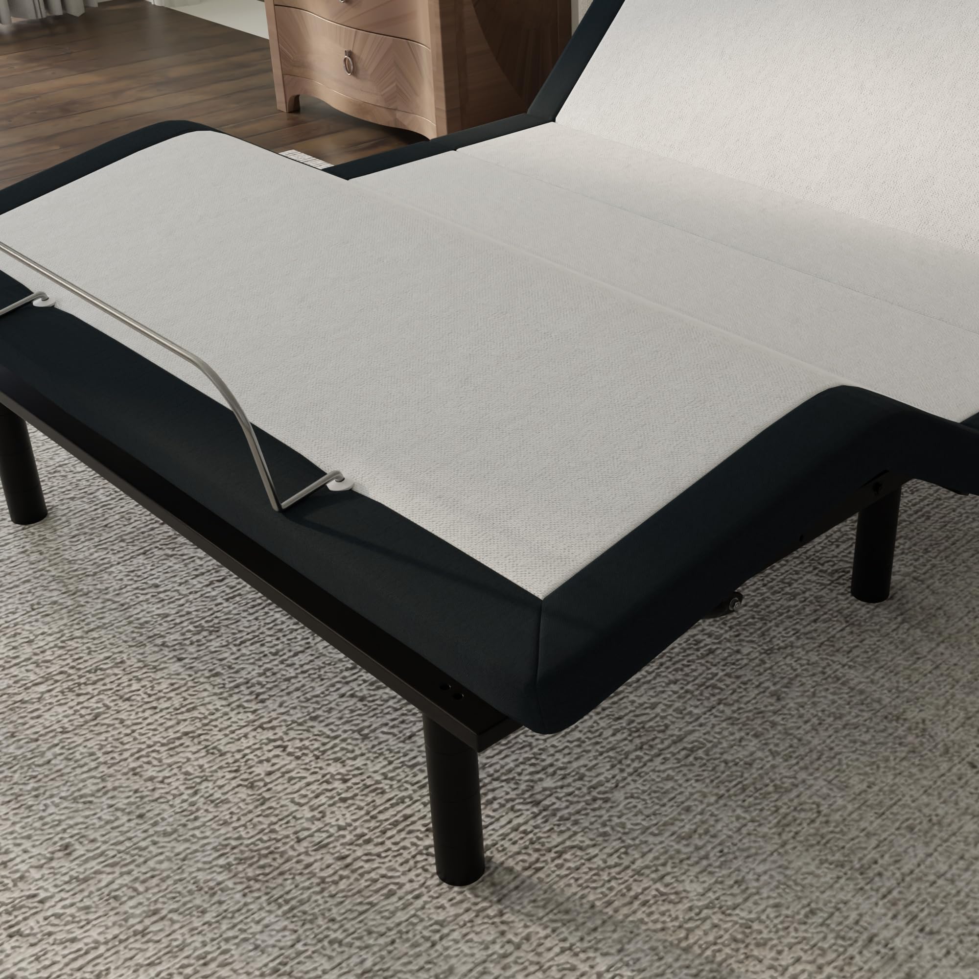 Blissful Nights E4 Queen Adjustable Bed Base Frame with Massage, Anti-Snore & Zero Gravity - Dual USB Charging, Under Bed Nightlight, Wireless Remote - Easy No-Tool Assembly for Ultimate Comfort & Relaxation | Perfect for Home, Office, Guest Room & Senior Care