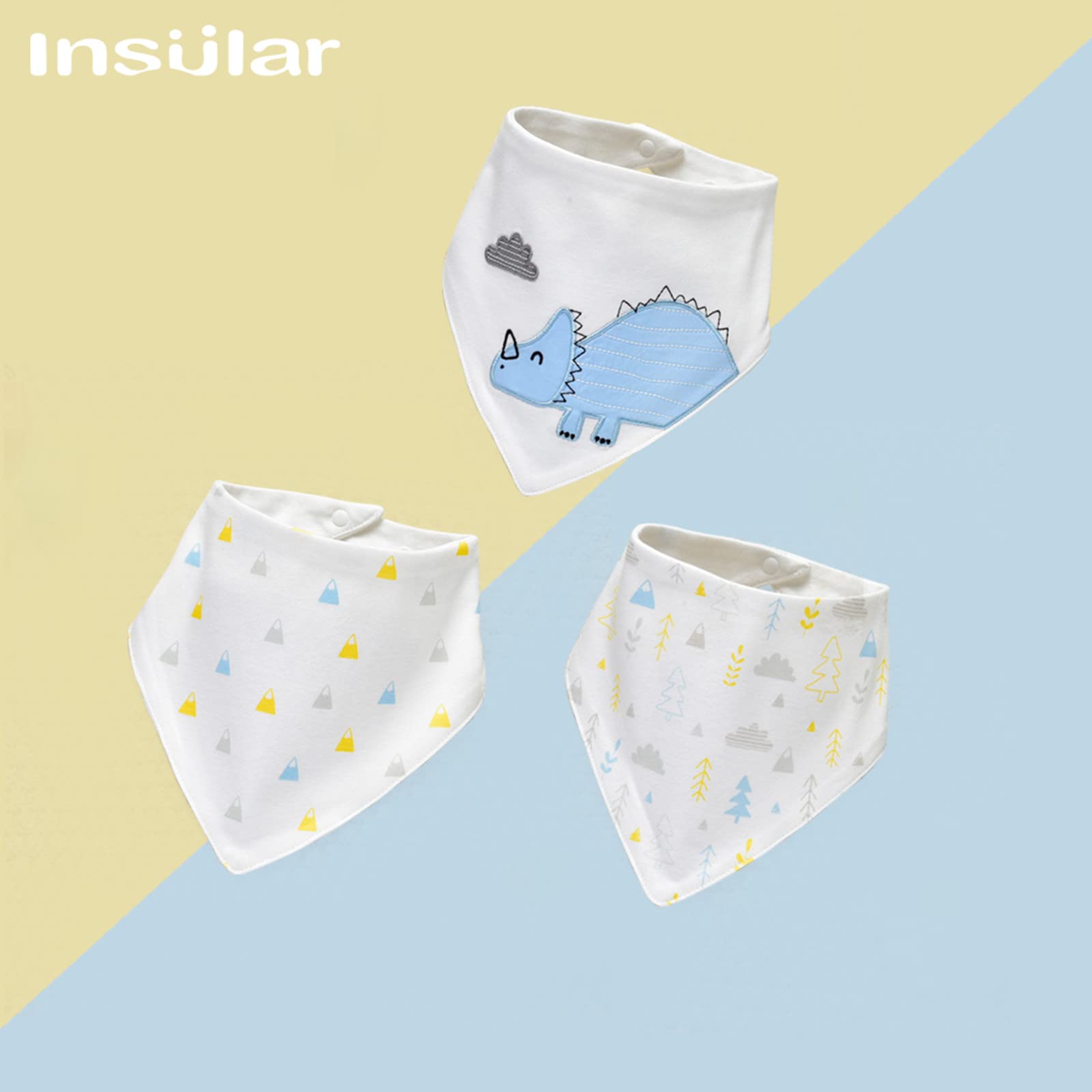 Insular Baby Bandana Drool Bibs - 100% Cotton Soft Unisex Bibs for Boys & Girls - Perfect for Teething, Drooling & Messy Feeding - Ideal for Daycare, Travel & Home Use
