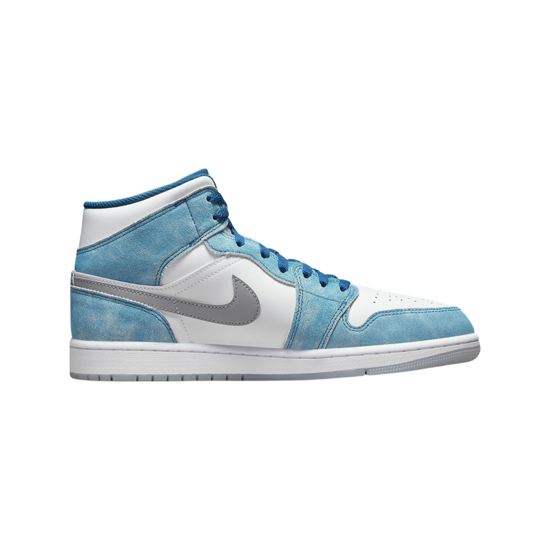 Air Jordan 1 Mid Sneakers - French Blue & Fire Red Colorway - Men's Basketball Shoes for Casual Wear & Street Style