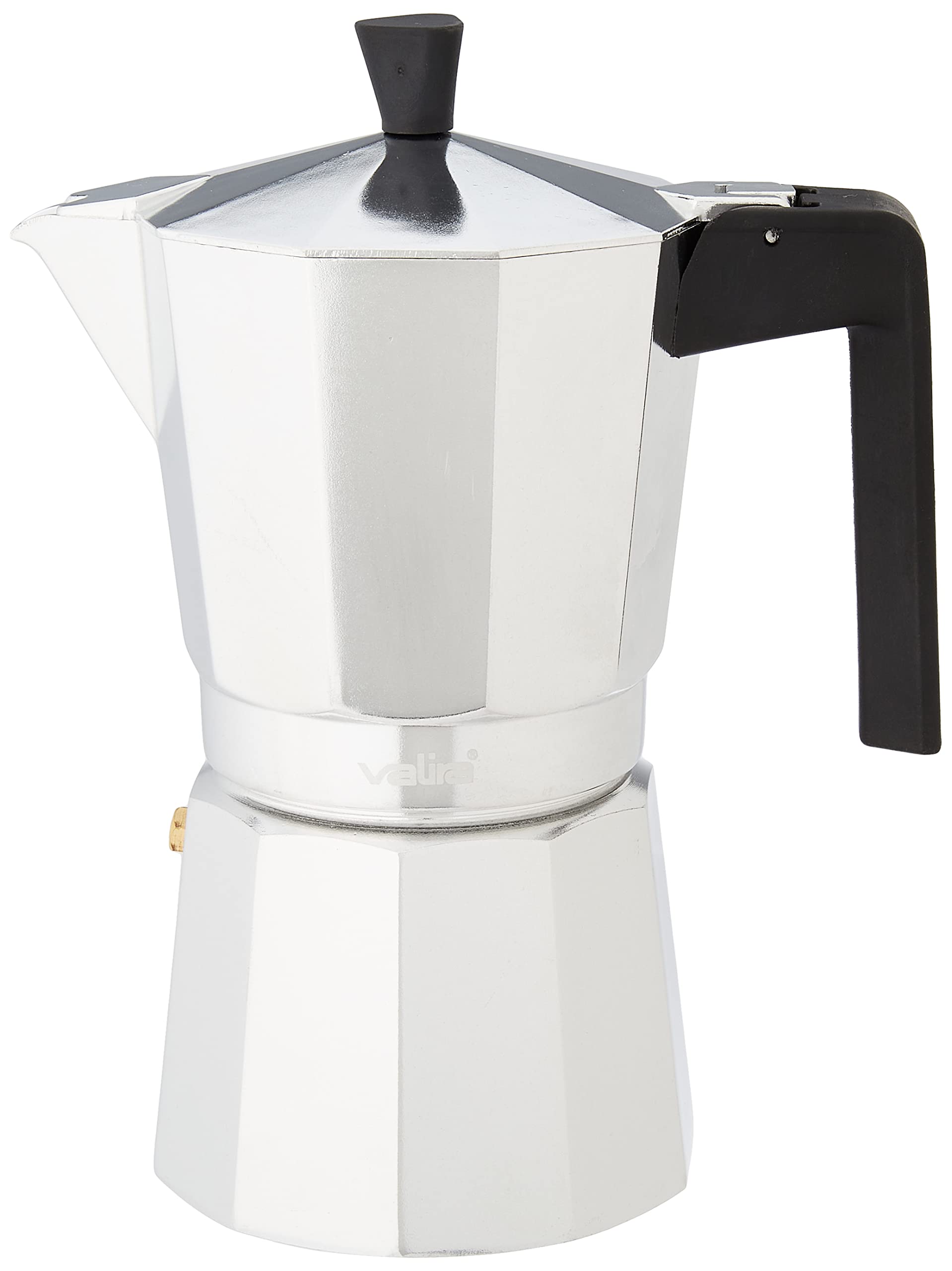 Premium 3109 Aluminum Coffee Maker - 9 Cup Capacity, Black - Perfect for Home, Office, and Camping Use