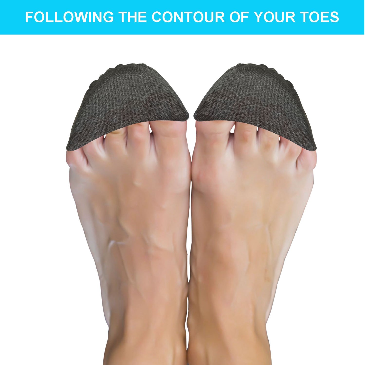 Premium Shoe Filler Inserts for Men & Women - Adjustable Toe Fillers & Insoles to Make Big Shoes Fit Perfectly (2 Pairs, Black) - Ideal for Dress Shoes, Sneakers & Boots for Comfort & Secure Fit