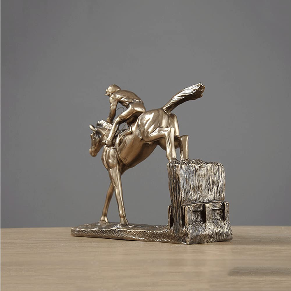 Premium Jumping Horse Racing Statue - Elegant Office & Home Decor Sculpture for Desktop, Table Top, Cabinet | Perfect for Gifts, Office Decor, and Living Room Accents