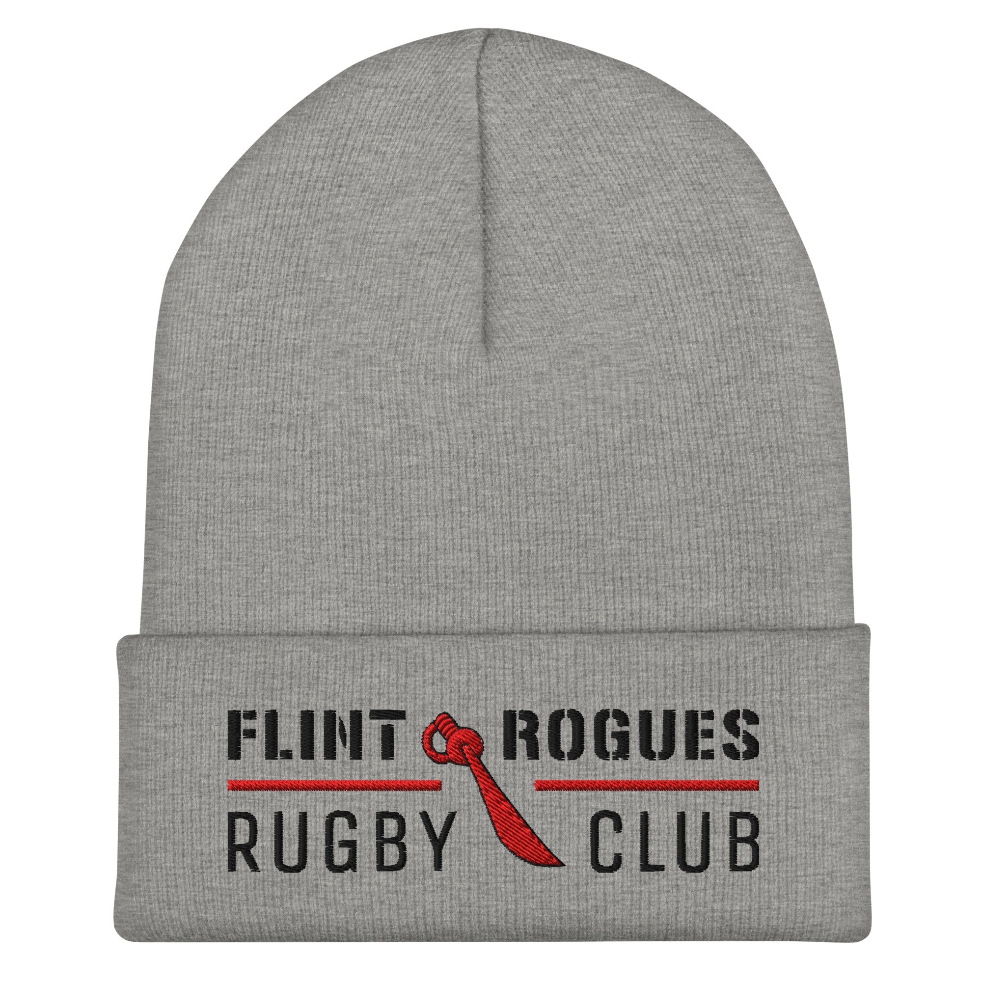 Flint Rogues RFC Cuffed Beanie - Winter Knit Hat for Men & Women - Warm Fleece-Lined Skull Cap for Outdoor Sports, Hiking, and Casual Wear