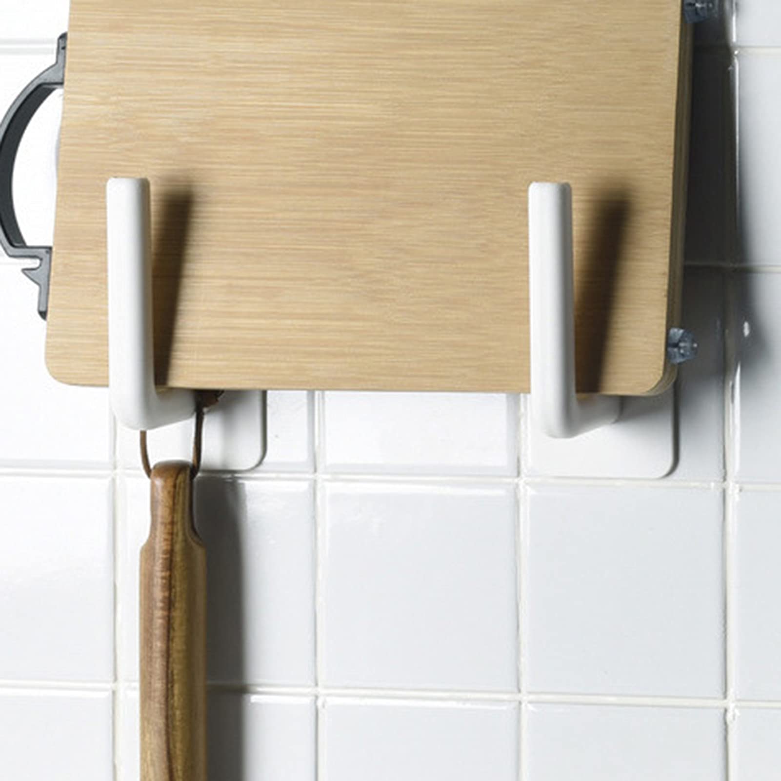 Wall Mount Toilet Paper Holder - White Plastic Adhesive Bathroom Tissue Roll Holder | Space-Saving Solution for Small Bathrooms & RVs