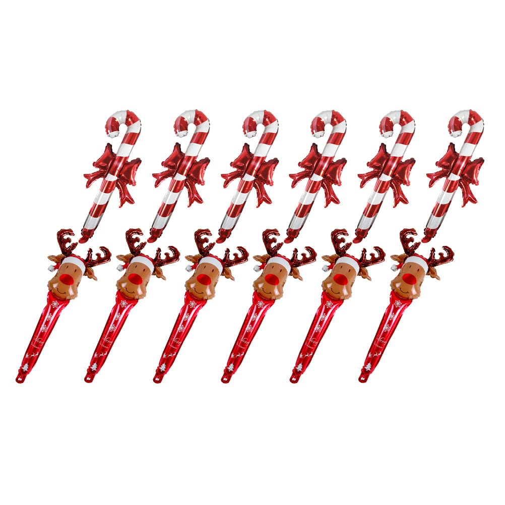 ABOOFAN 12pcs Inflatable Christmas Balloon Decorations - Holiday Candy Canes, Lollipop Ornaments for Xmas Tree, Wall & Party Decor - Perfect for Home, Office & Festive Celebrations