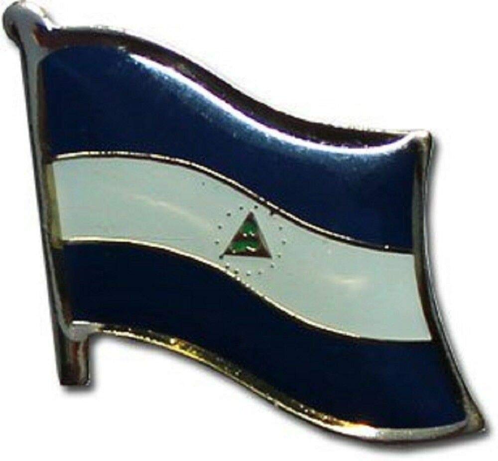24 Pack Nicaragua Country Flag Lapel Pins for Bike Hats & Motorcycle Gear - Durable Metal Studs for Clothing, Caps & Accessories - Perfect for Biker Events, Travel Souvenirs & Patriotic Decor