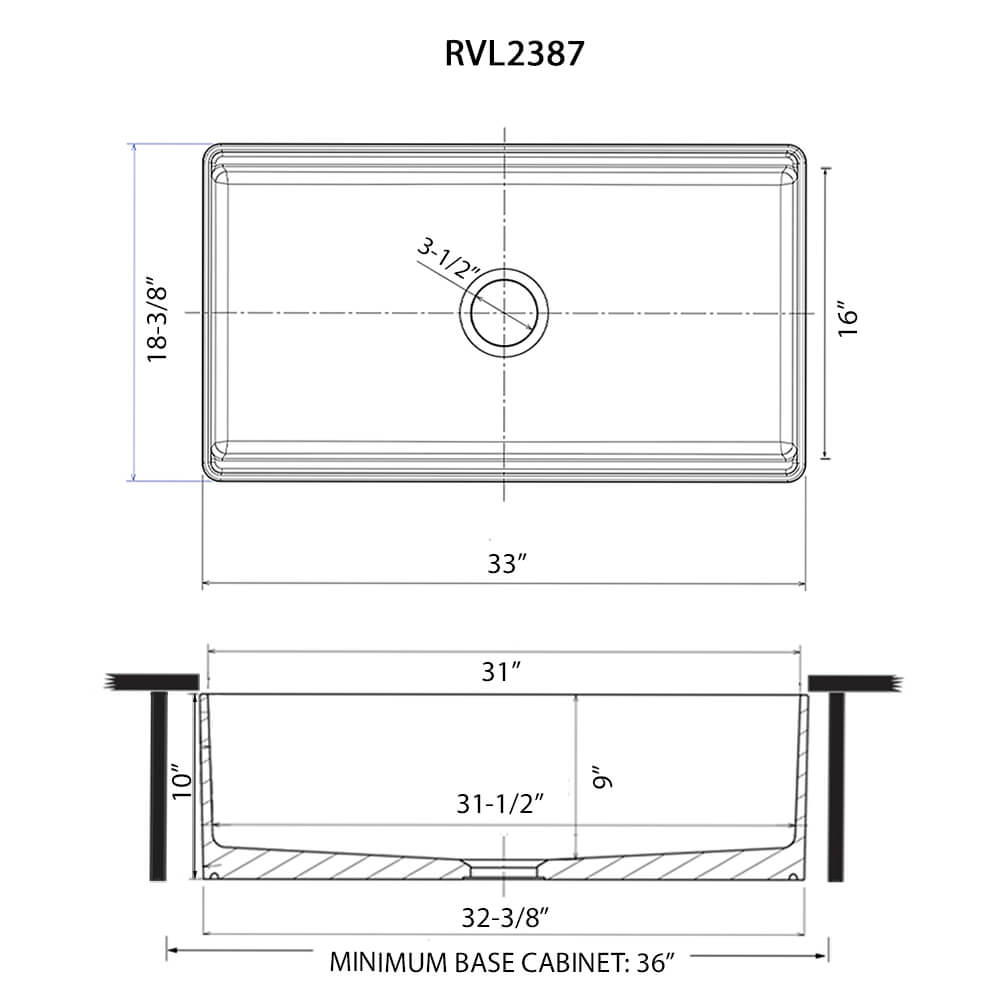 33 Inch White Fireclay Farmhouse Apron Front Kitchen Sink - Single Bowl Workstation for Modern & Rustic Kitchens - Perfect for Cooking, Washing Dishes & Food Prep