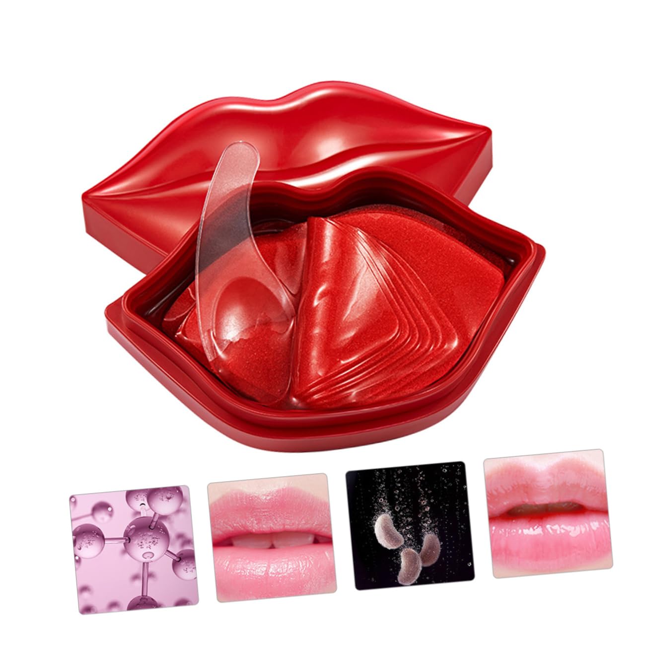 20pcs Anti-Wrinkle Lip Mask Pads - Hydrating & Plumping Lip Treatment with Mascara Essence, Moisturizing Gel Lip Tint for Soft Smooth Lips | Overnight Care, Daily Lip Beauty Routine, Pre-Makeup Prep