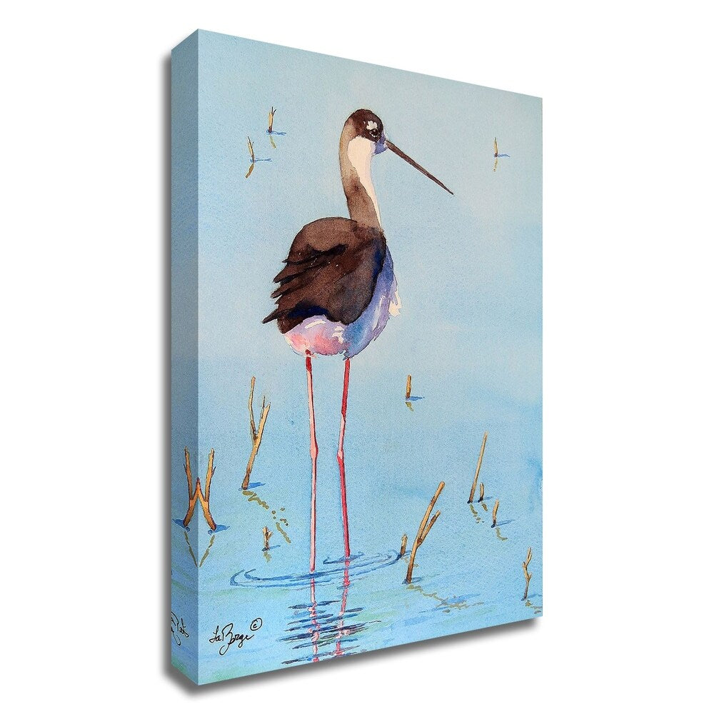 Black Neck Stilt III by Nancy LaBerge Muren - Premium Canvas Art Print - Ready to Hang Wall Decor - Perfect for Living Room, Bedroom & Office Decorations