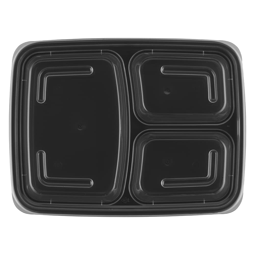 TIYA 33 oz Takeout Food Containers Bulk 150 Pack with Lids - Reusable BPA-Free Plastic Compartment To-Go Boxes - Microwave & Dishwasher Safe for Restaurants, Meal Prep, Catering & Leftovers Storage - Leak-Proof Design for Secure Food Transport