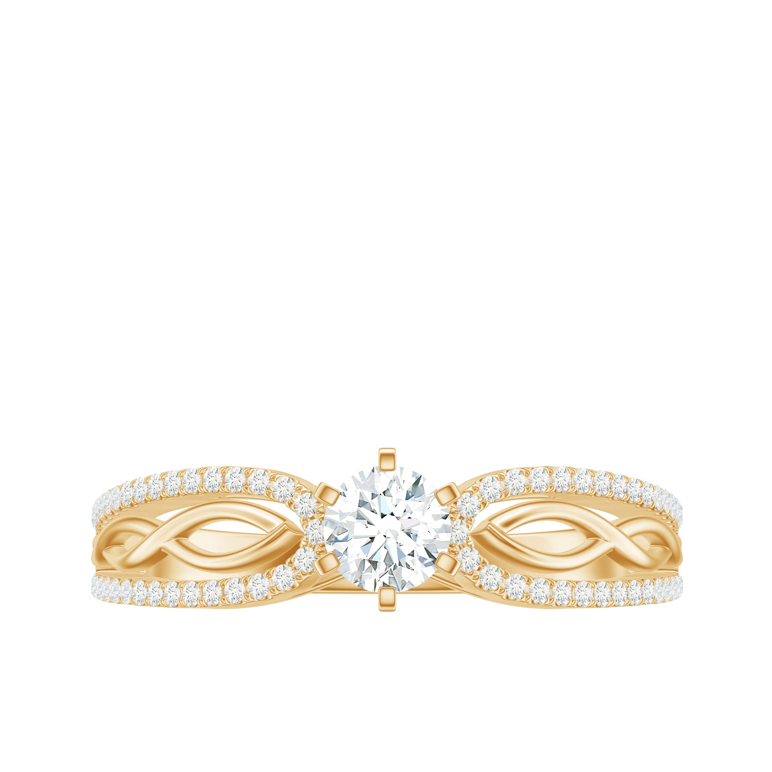 3/4 CT Solitaire Diamond Engagement Ring - 14K Solid Gold Two Tone Split Shank Ring for Women - Perfect for Proposals, Anniversaries & Special Occasions