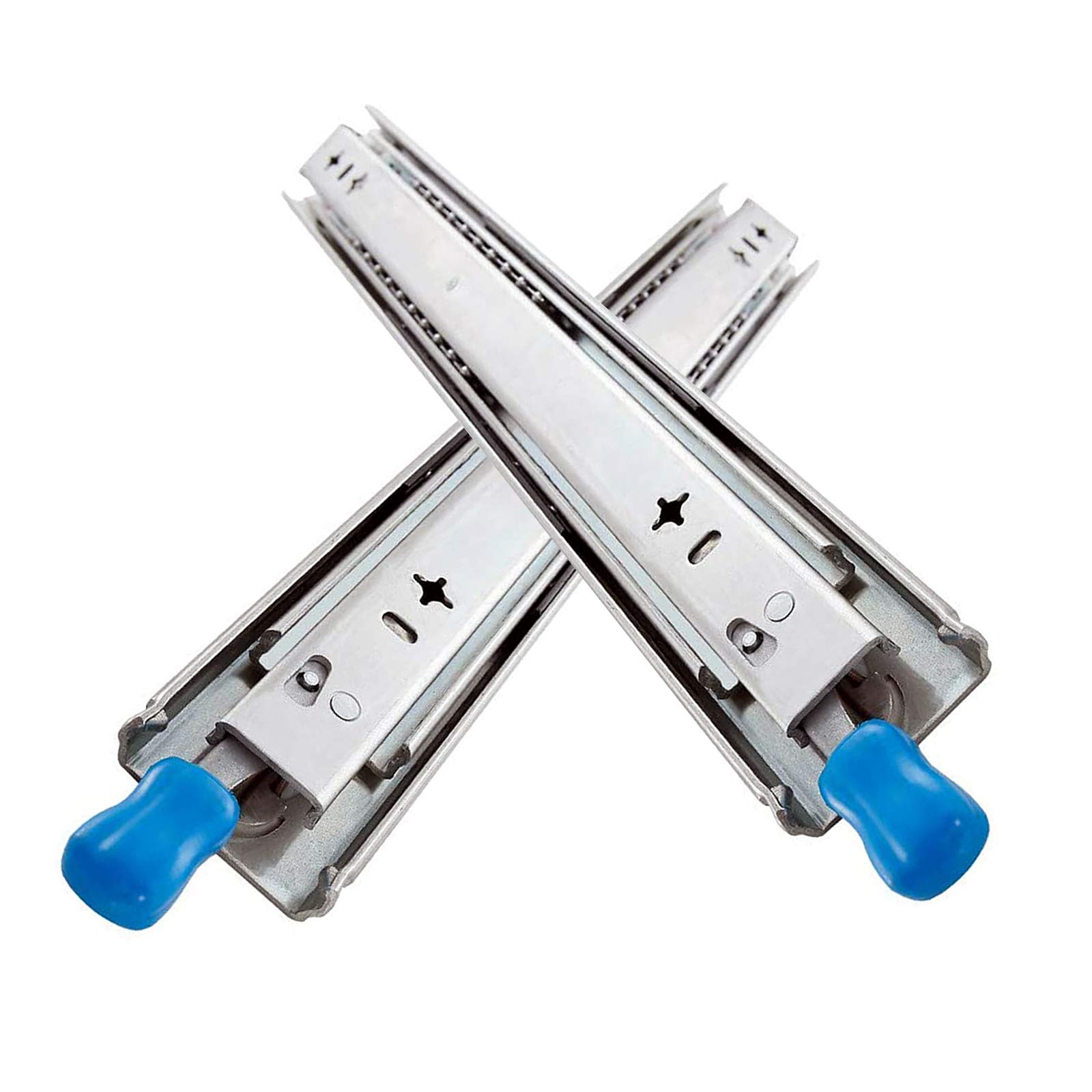 Heavy Duty Drawer Slides 12-50 Inch Ball Bearing Runners - Full Extension Telescopic Guide Rail with Lock (2 Pack) - 140kg Load Capacity Side Mount Cabinet Drawer Slides for Kitchen, Office & Garage Storage