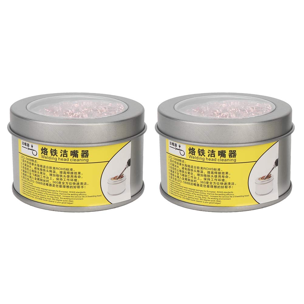 2Pcs Copper Tip Cleaner for Soldering Iron - Ball Type Solder Wire Cleaning Tool for Electronics Repair, DIY Projects & Jewelry Making