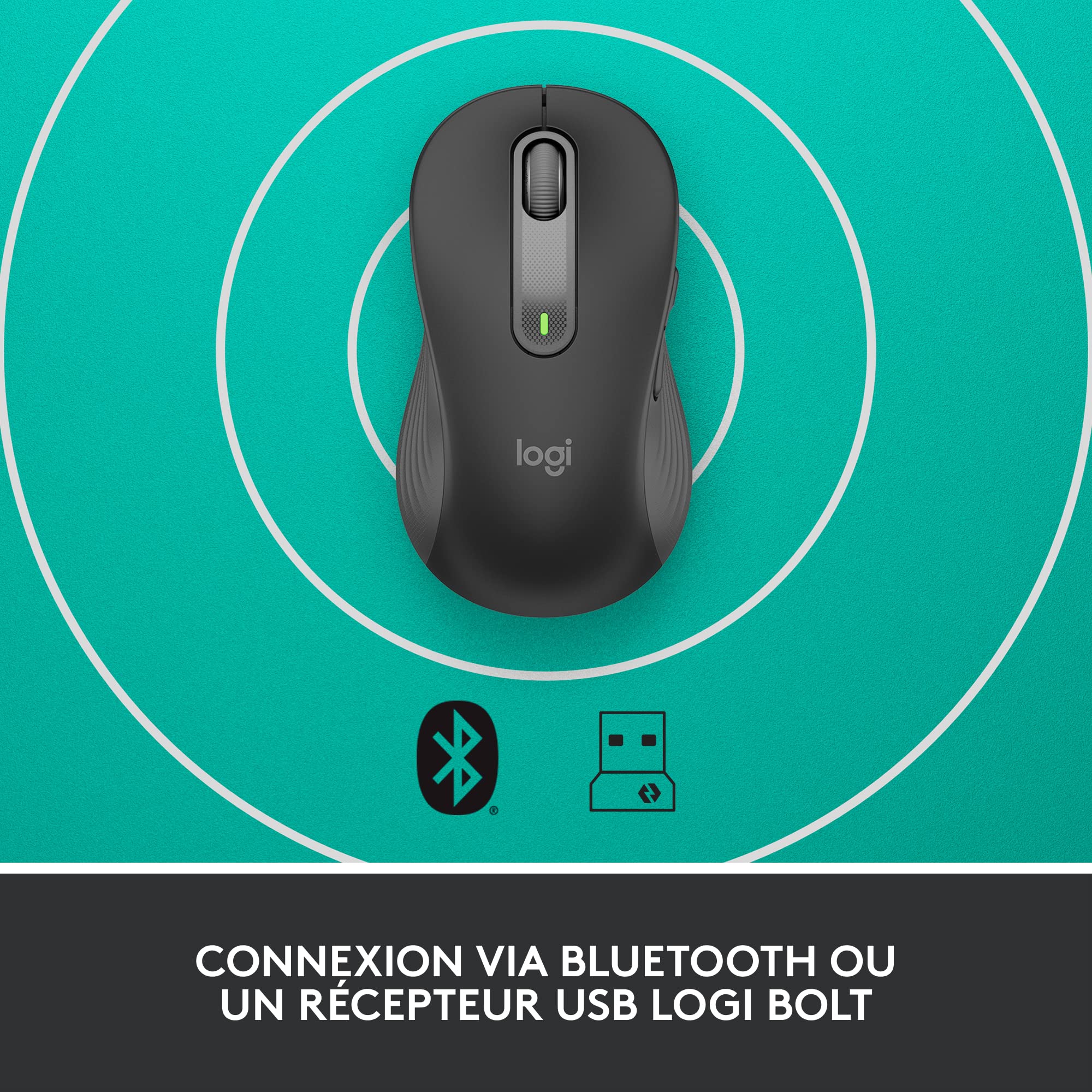 Logitech Signature M650 L Wireless Mouse for Large Left Hands - 2-Year Battery Life, Silent Clicks, Programmable Side Buttons, Bluetooth, PC/Mac/Chromebook Compatible - Graphite - Perfect for Office Work, Gaming, and Multi-Device Productivity