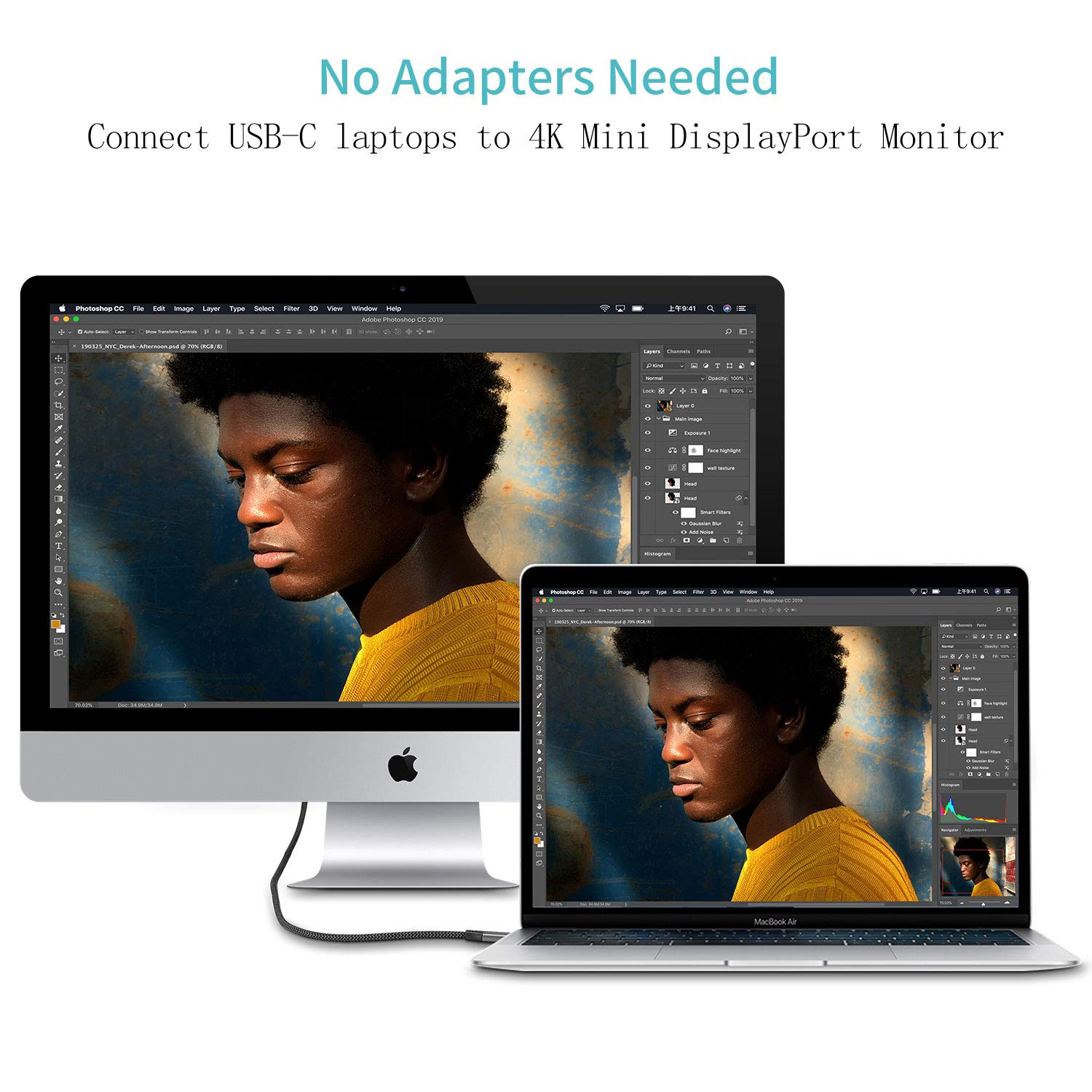 Premium 6Ft USB C to Mini DisplayPort Cable - 4K@60Hz Thunderbolt 3 Compatible with iPhone 15 Series, M1/M2 MacBook Pro, Surface Book 2, Galaxy S24/S23, Steam Deck & ROG Ally - Perfect for Home Office, Gaming & Multimedia Presentations