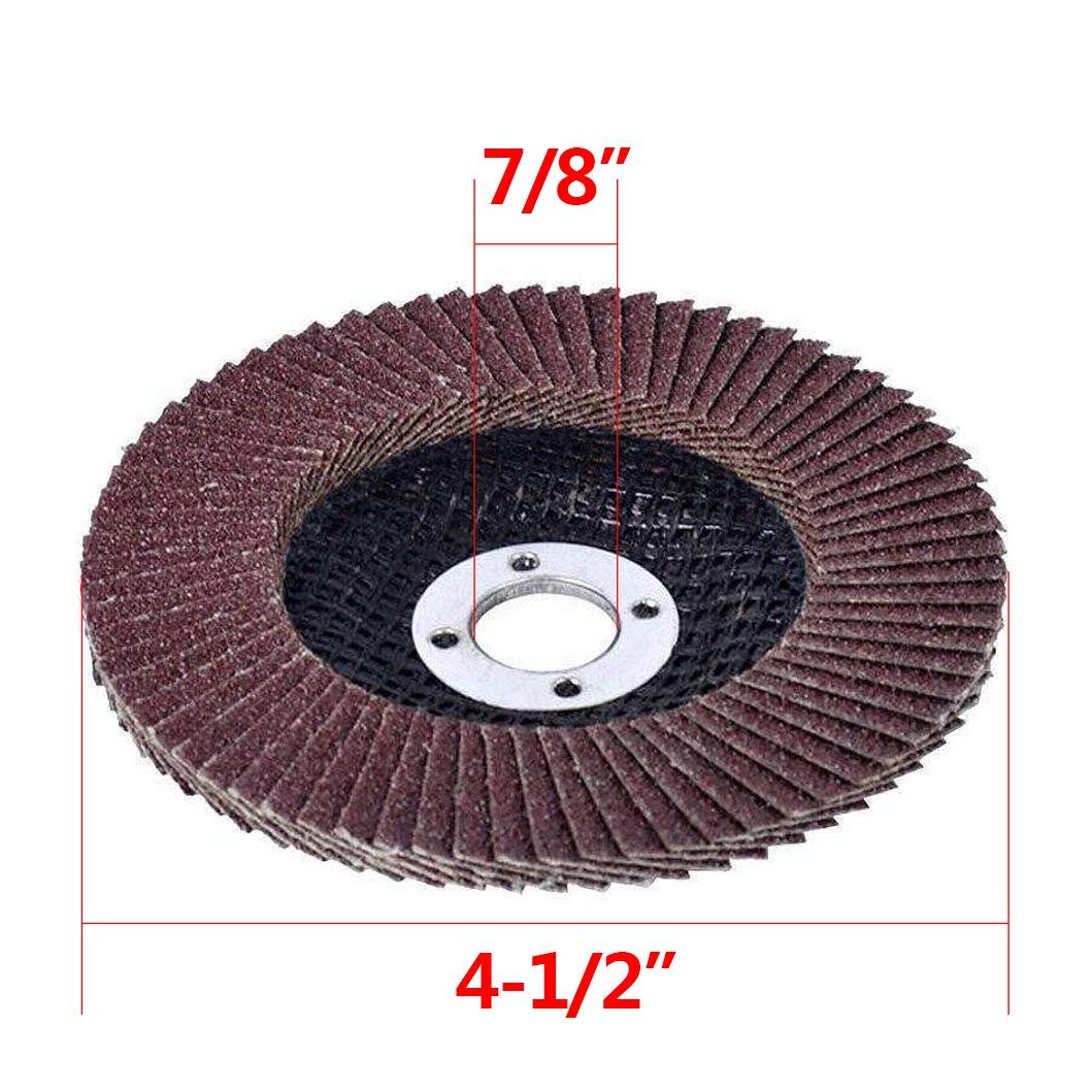 4.5 Inch Flap Discs 40 PCS - Aluminum Oxide Grinding Wheels 40 Grit for Metal & Wood Sanding | 4 1/2 Inch Assorted Abrasive Discs for Angle Grinder | Perfect for DIY Projects, Metal Polishing & Surface Preparation