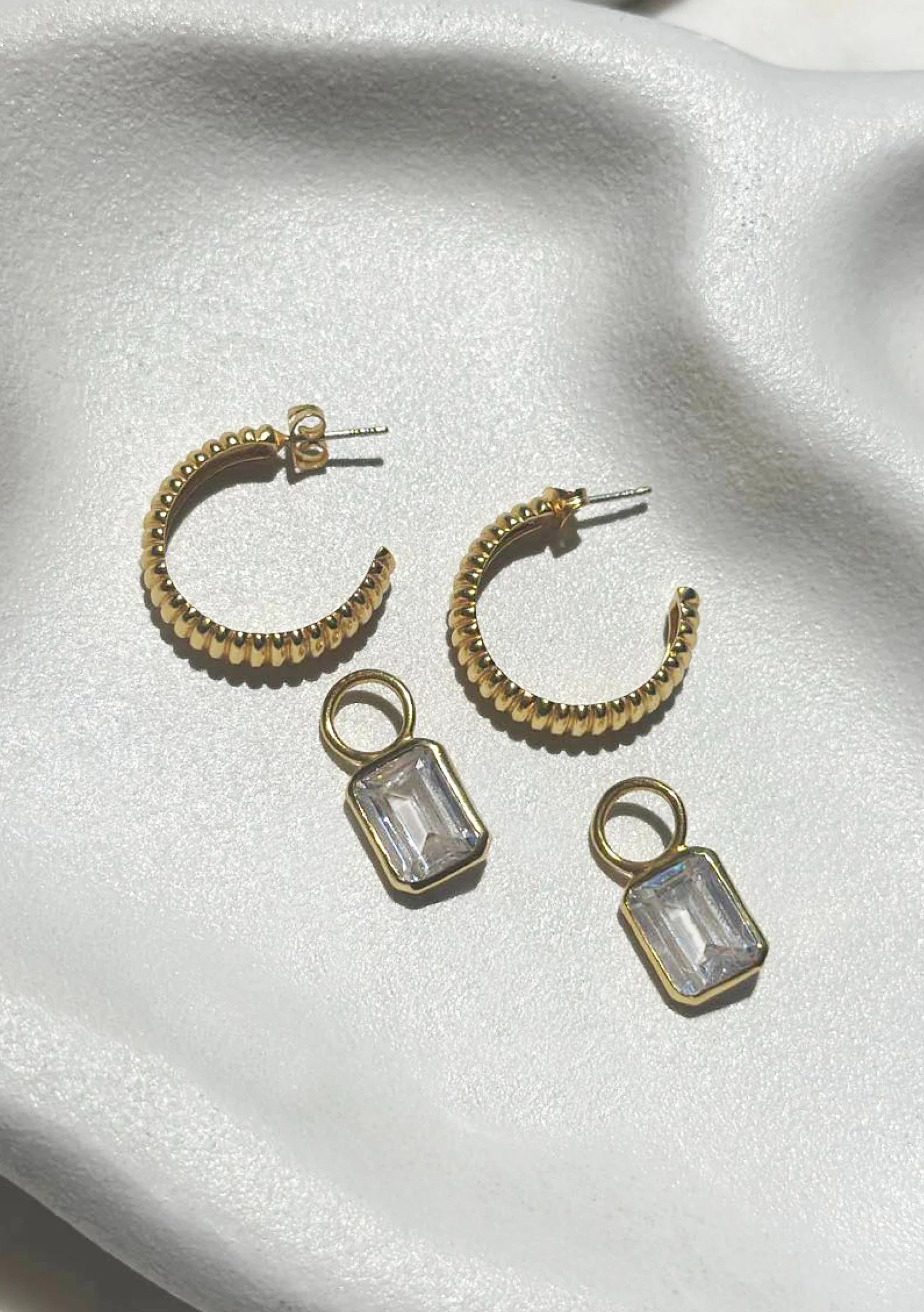 Lola Knight Dawn 18K Gold Crystal Charm Drop Bridal Earrings - Elegant Wedding Jewelry for Brides, Bridesmaids & Special Occasions
