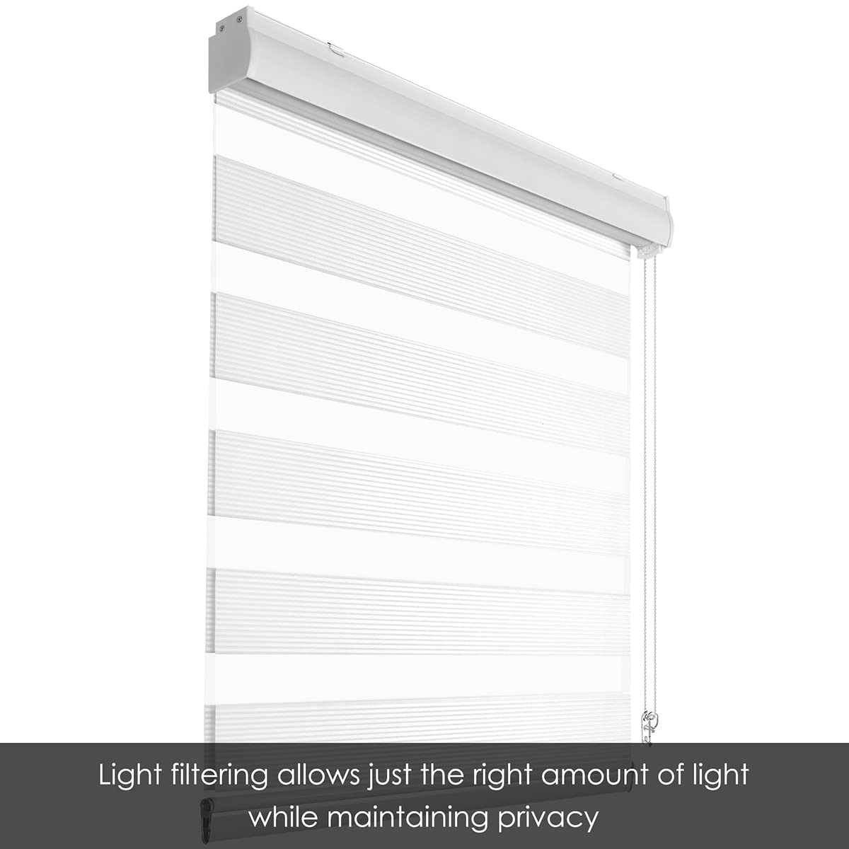Zebra Roller Blinds for Windows - Light Filtering & Sheer Day/Night Shades - 20