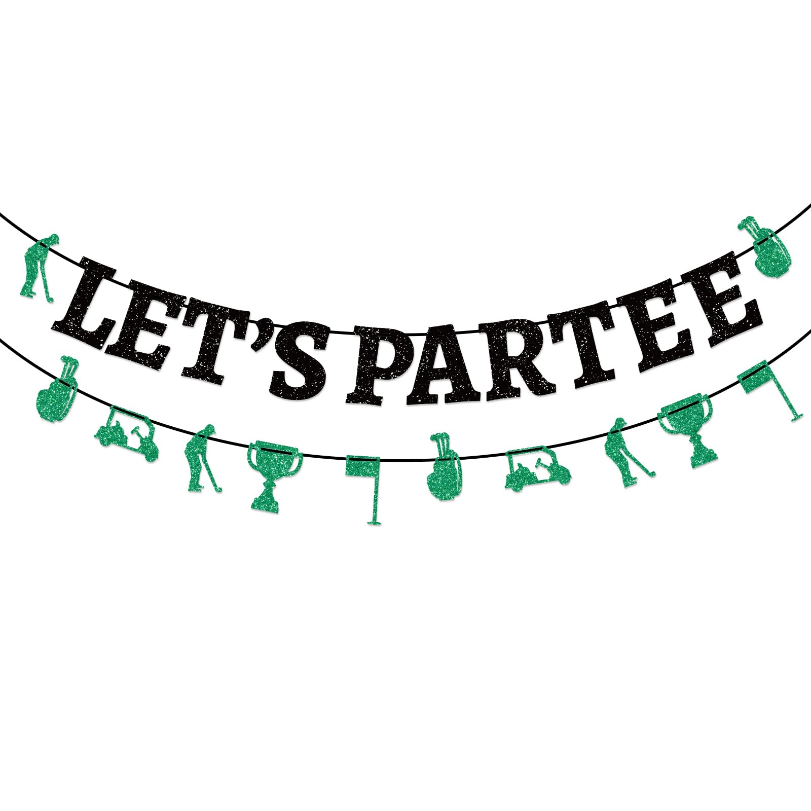Golf Birthday Banner - Let's Partee Golf Themed Party Decorations for Adults, Kids & Baby Showers - Hanging Swirl Decor for Golf Themed Birthday Parties, Celebrations & Events