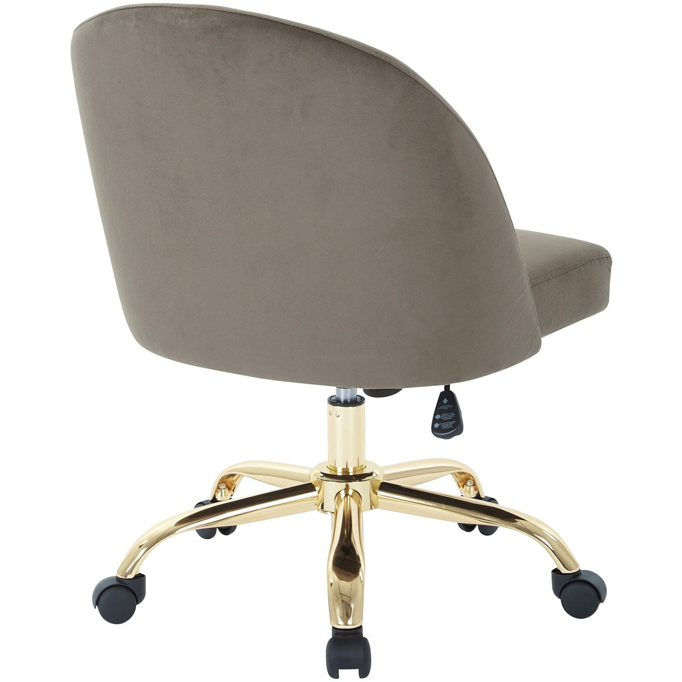Office Star Ave Six Layton Mid Back Office Chair - Velvet Upholstered Ergonomic Desk Chair with Adjustable Height & Swivel [FL3224G] - Perfect for Home Office, Study, or Workspace